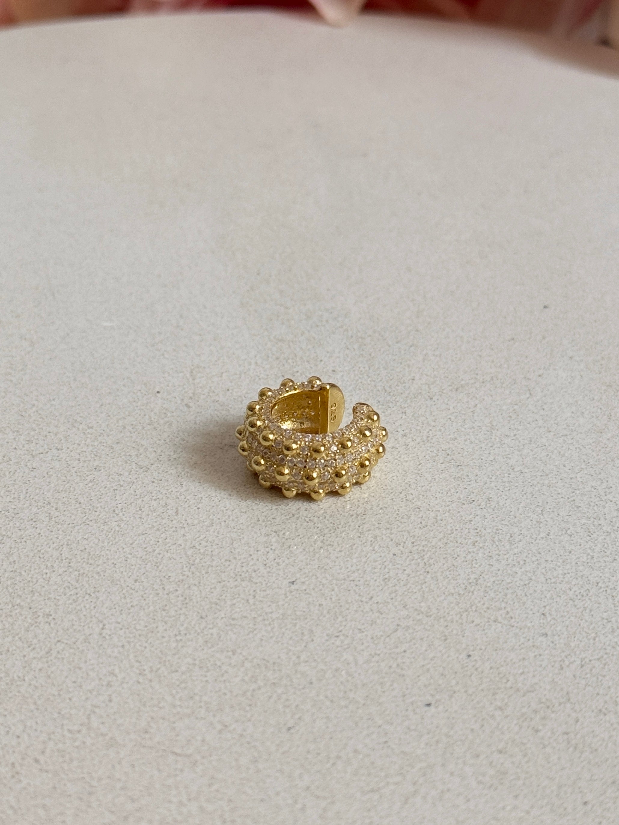 925 Gümüş Taşlı Kalın Earcuff