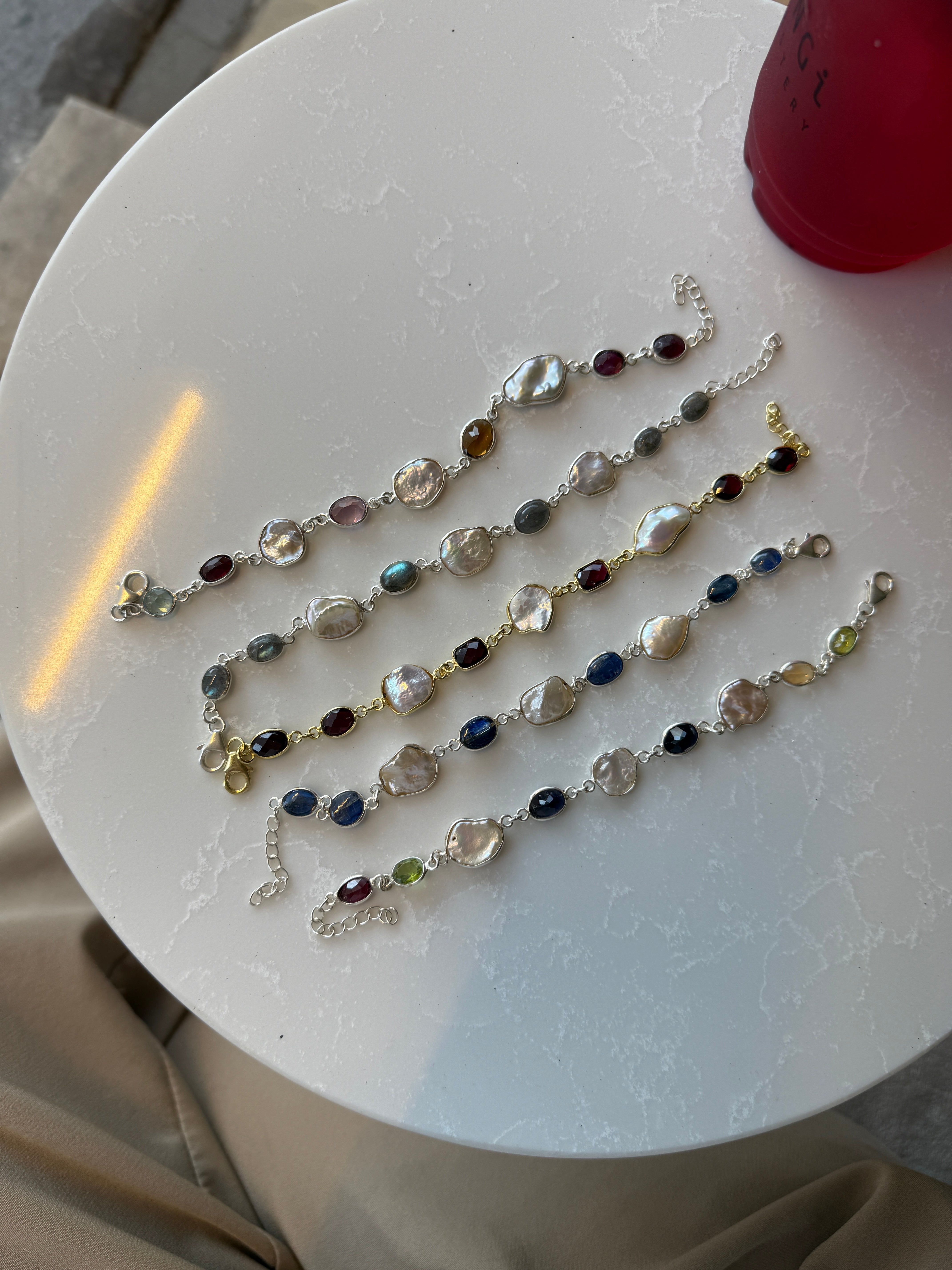 925 Gümüş Tasarım Doğaltaş Bileklik