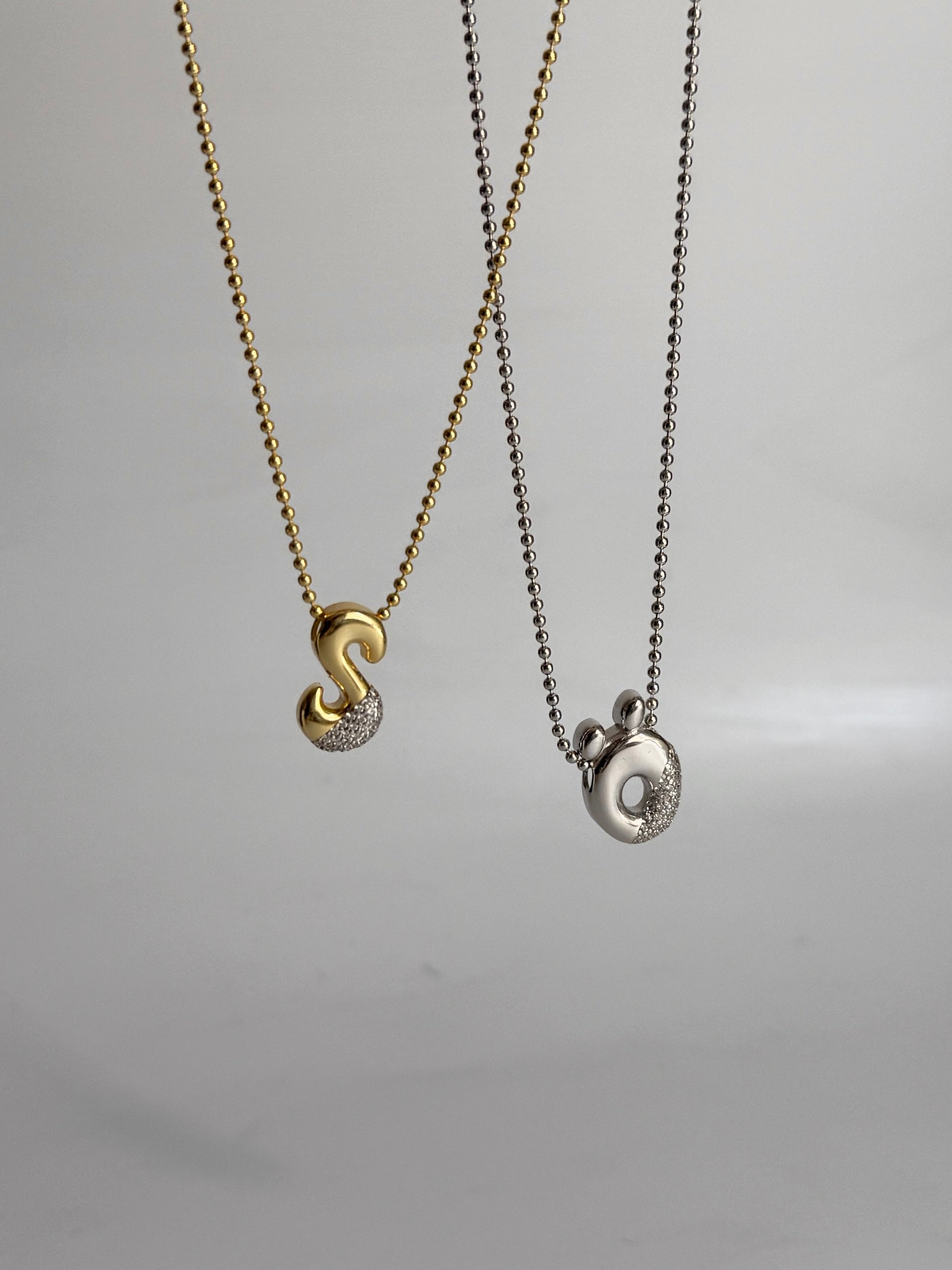 925 Ayar Gümüş Taşlı Mix Harf Kolye