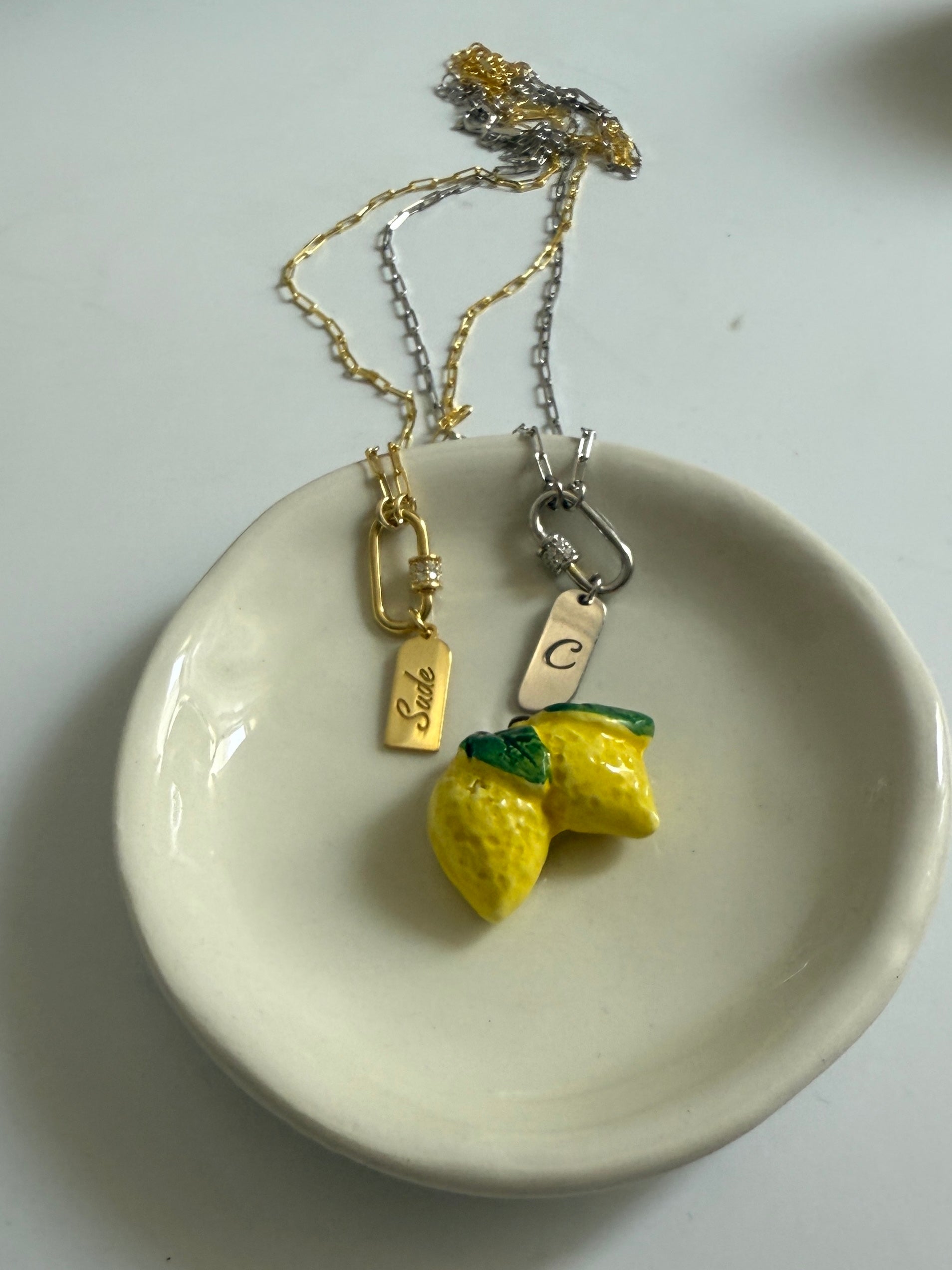 925 Ayar Gümüş Kilit Harf Kolye