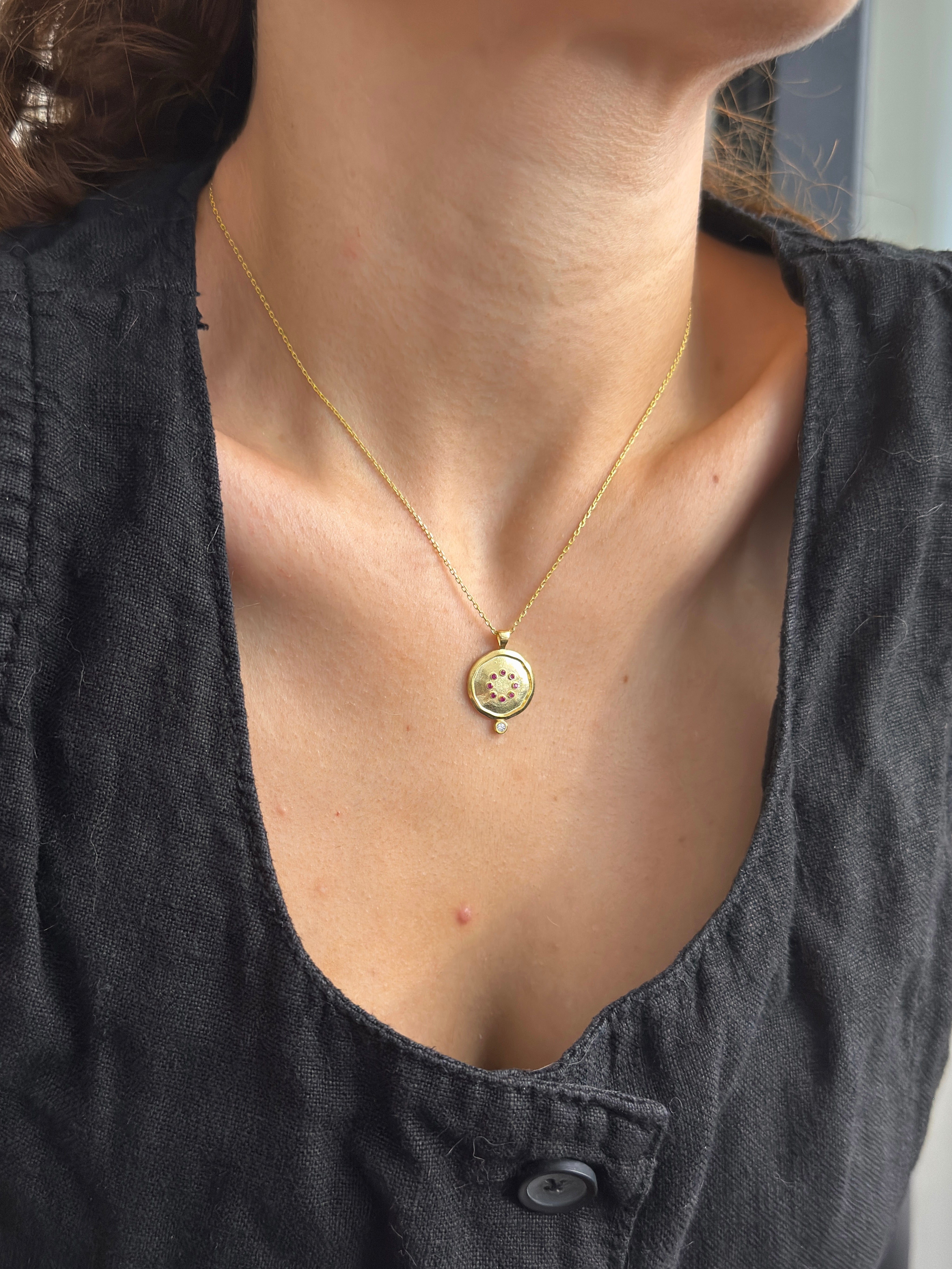 925 | Taşlı Nar Kolye