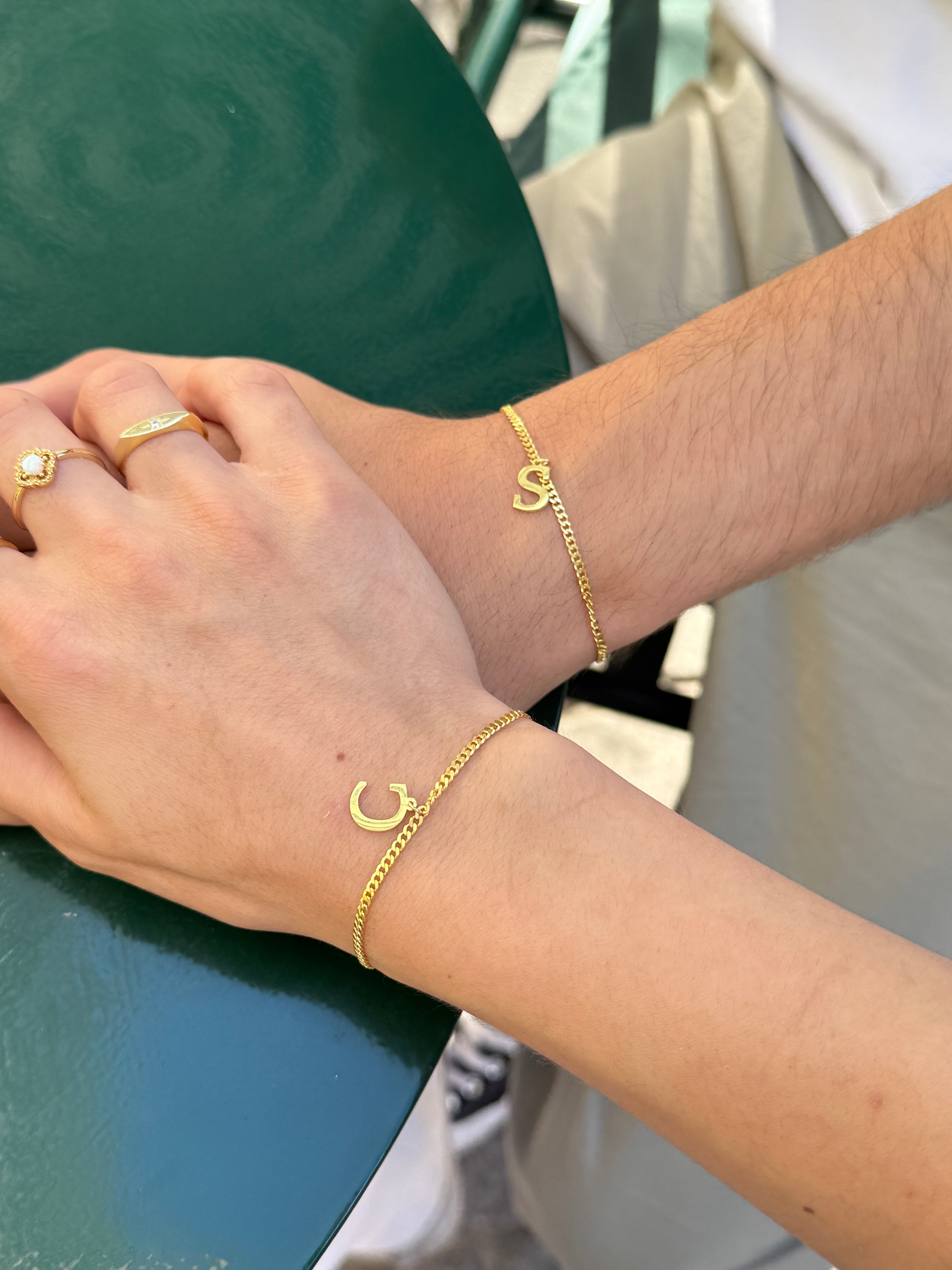 925 Gümüş Harfli Çift Bileklik