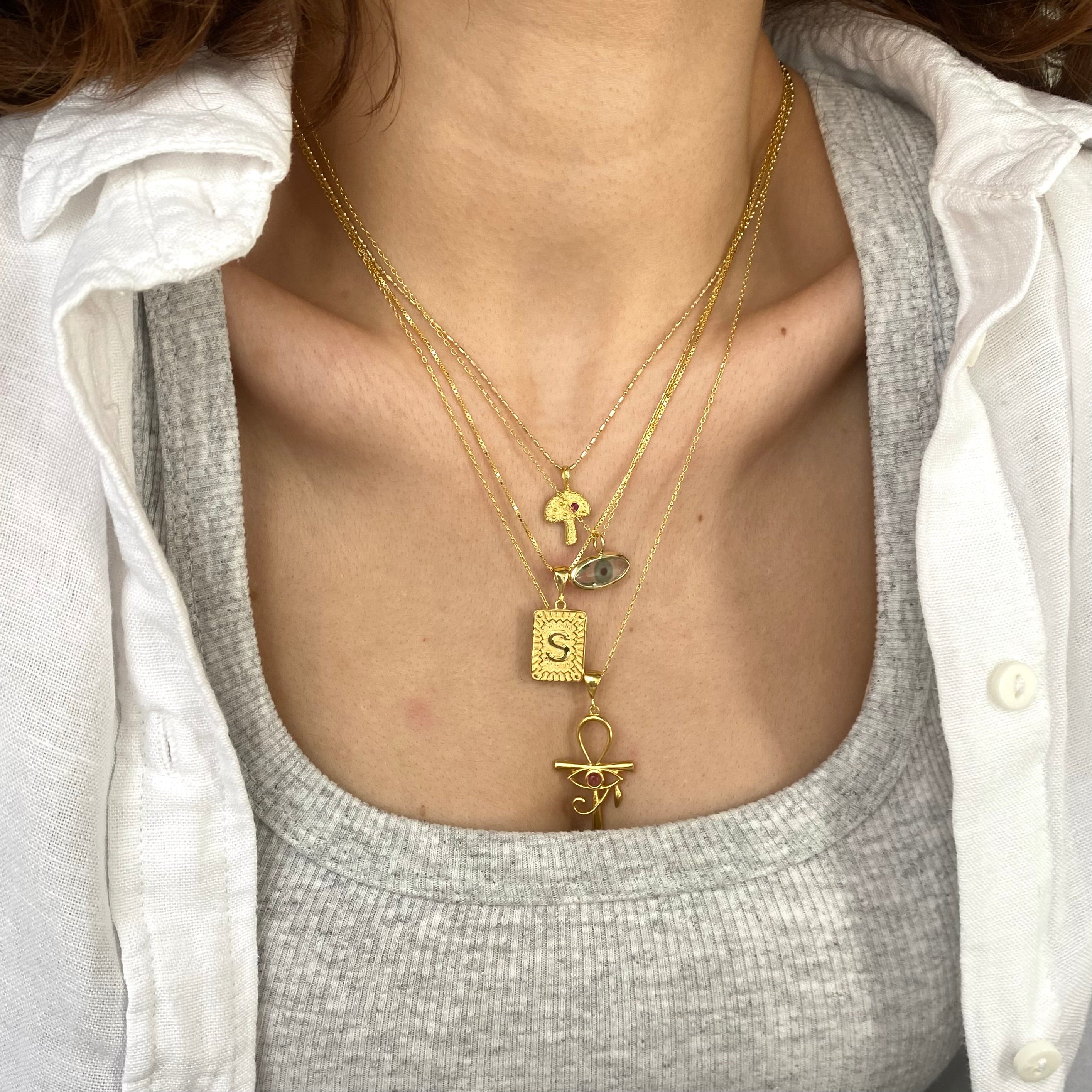 925 Gümüş Motifli Plaka Harf Kolye