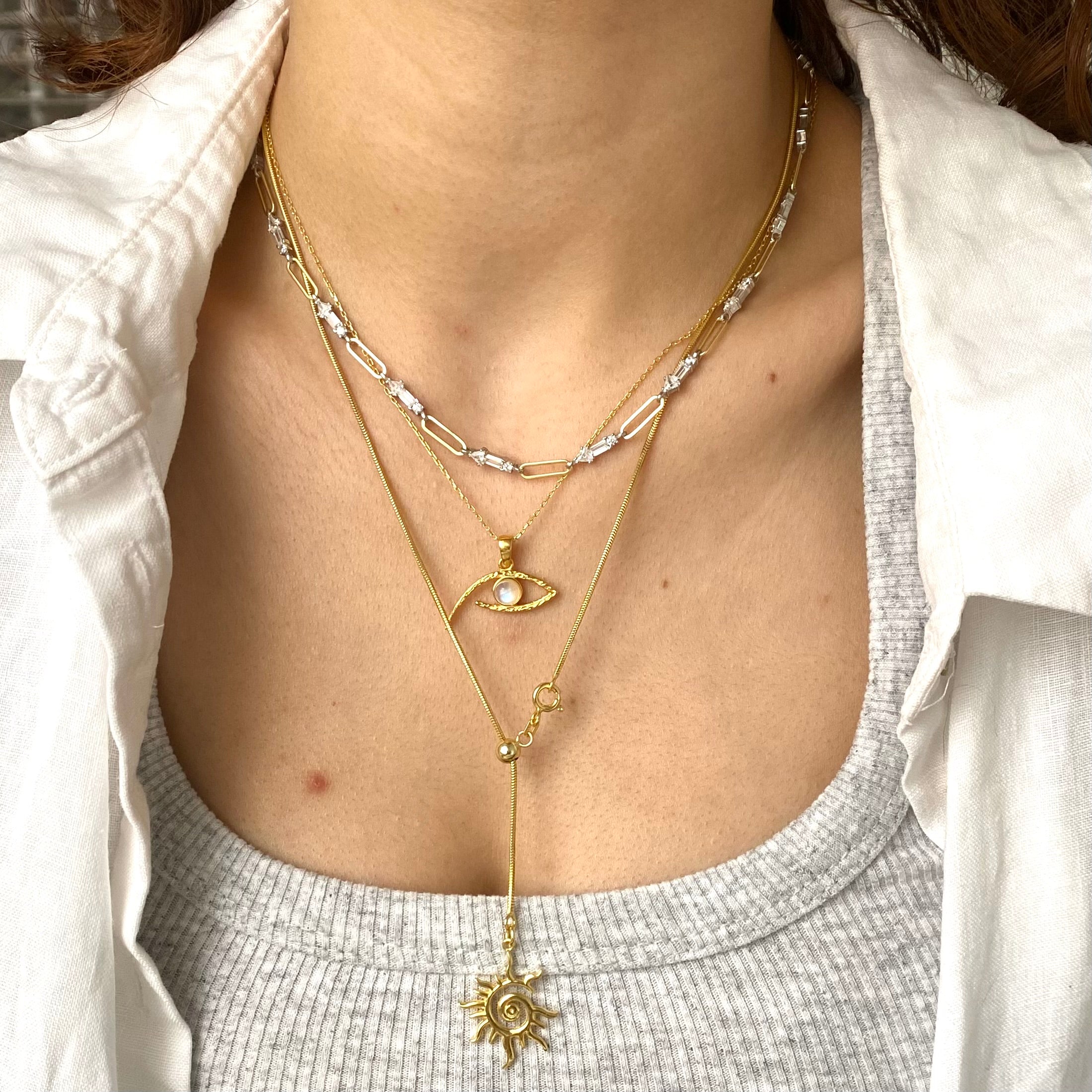 925 Ayar Gümüş Oklu Dörtgen Kolye