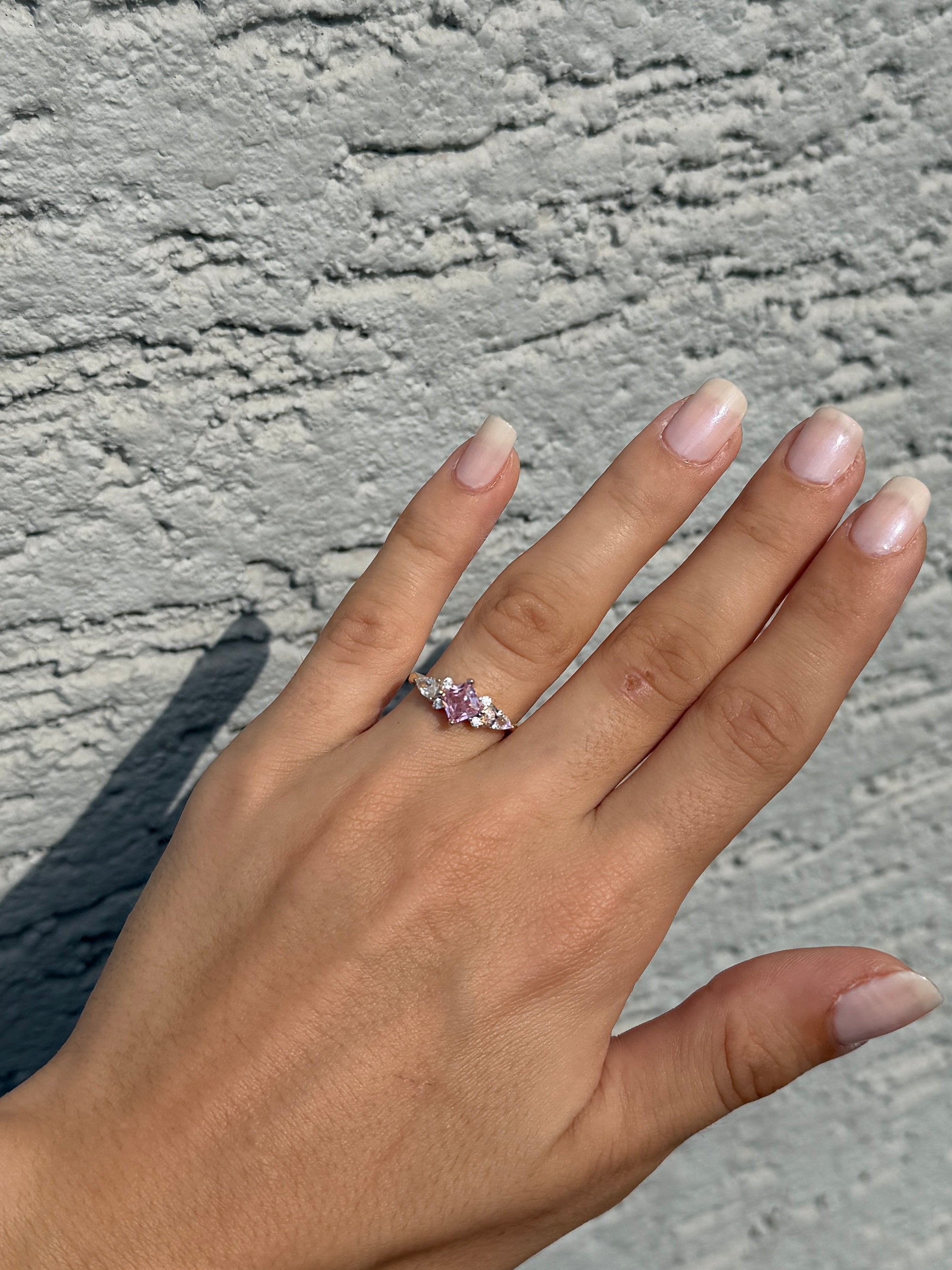 925 | Toz Pembe Tektaş Yüzük