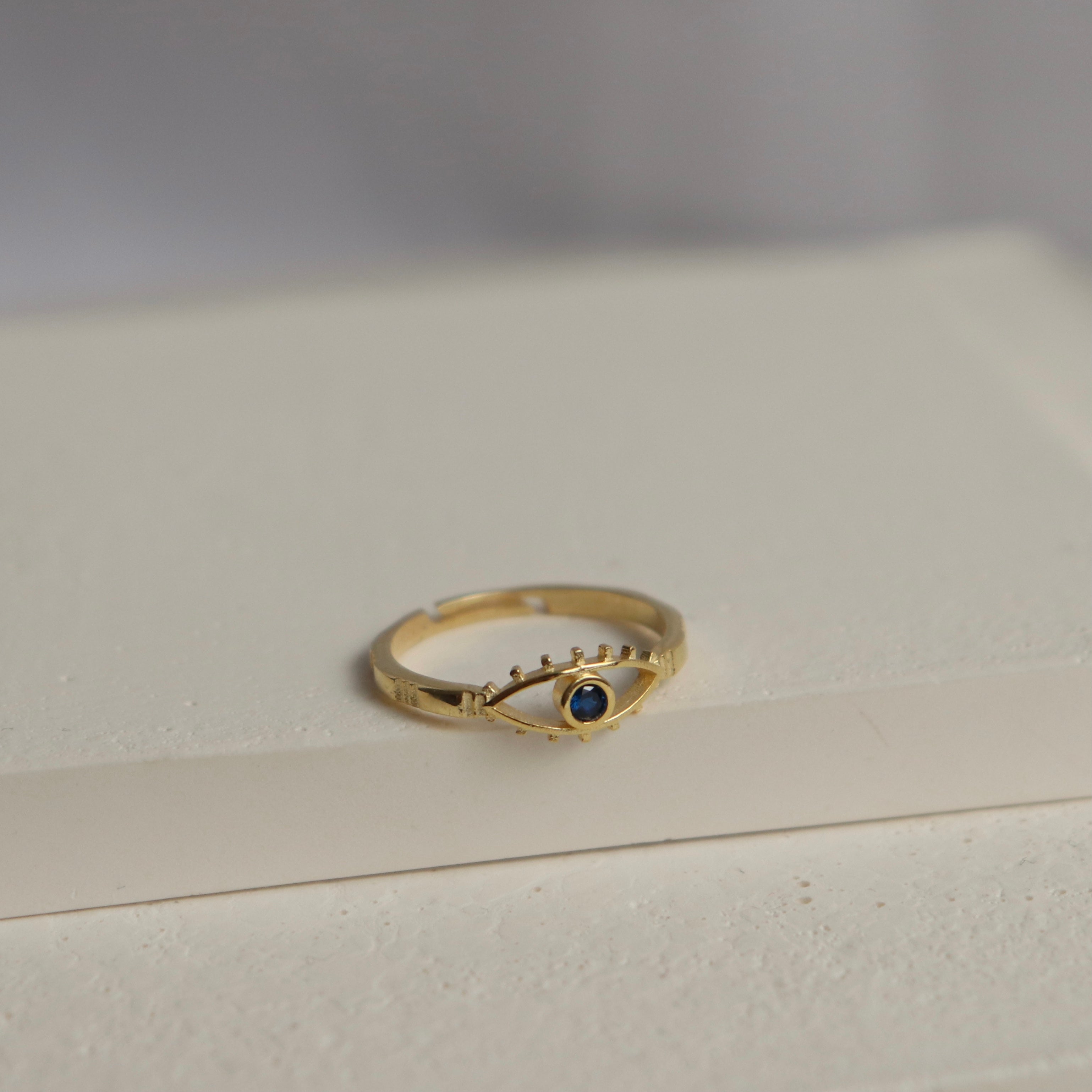 925 Ayar Gümüş | Mavi Taşlı Göz Yüzük