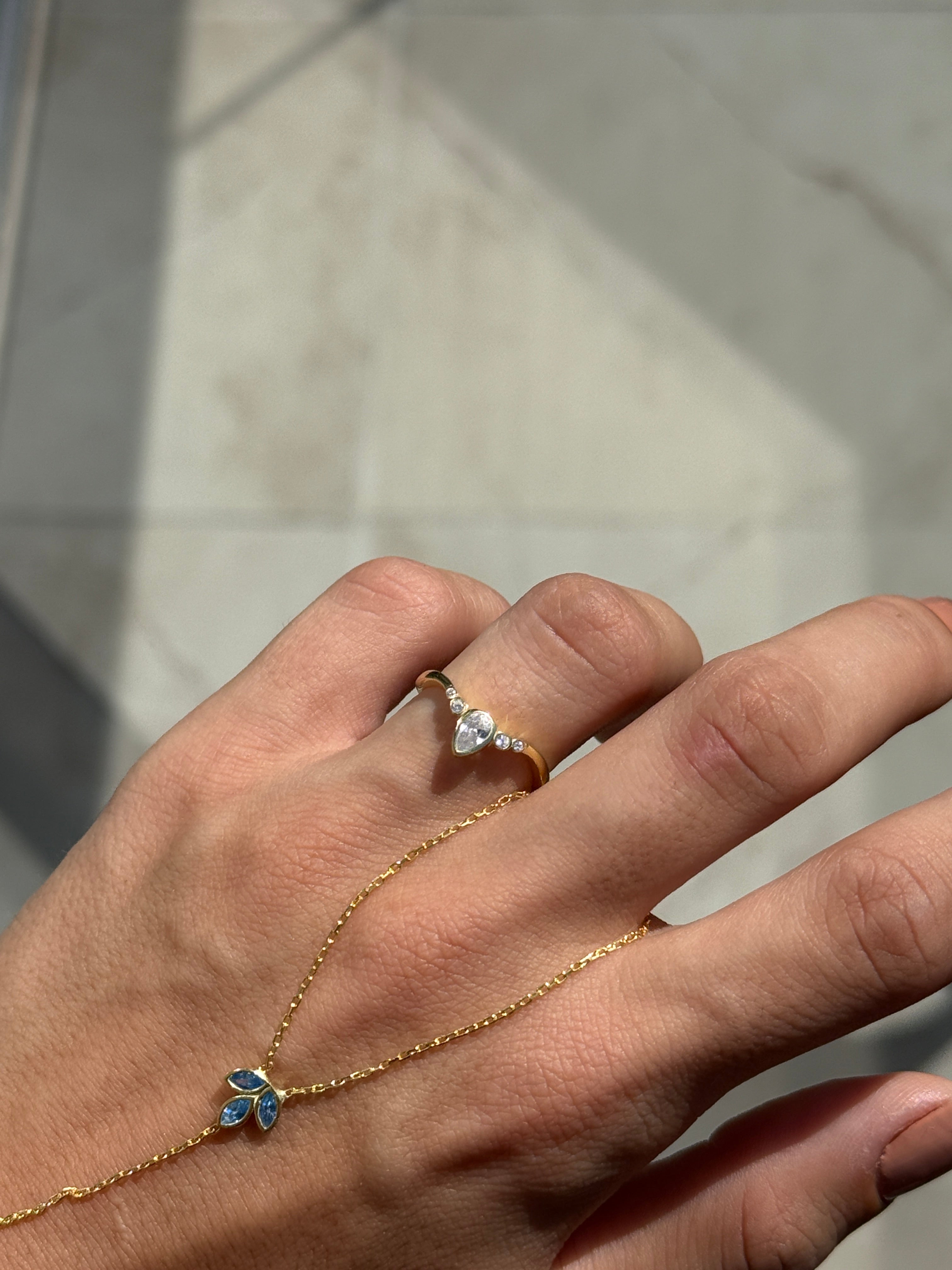 925 | Damla Taş Kombin Yüzüğü