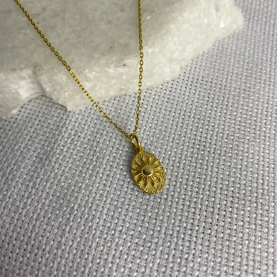 925 Ayar Gümüş | Plaka Mini Güneş Kolye