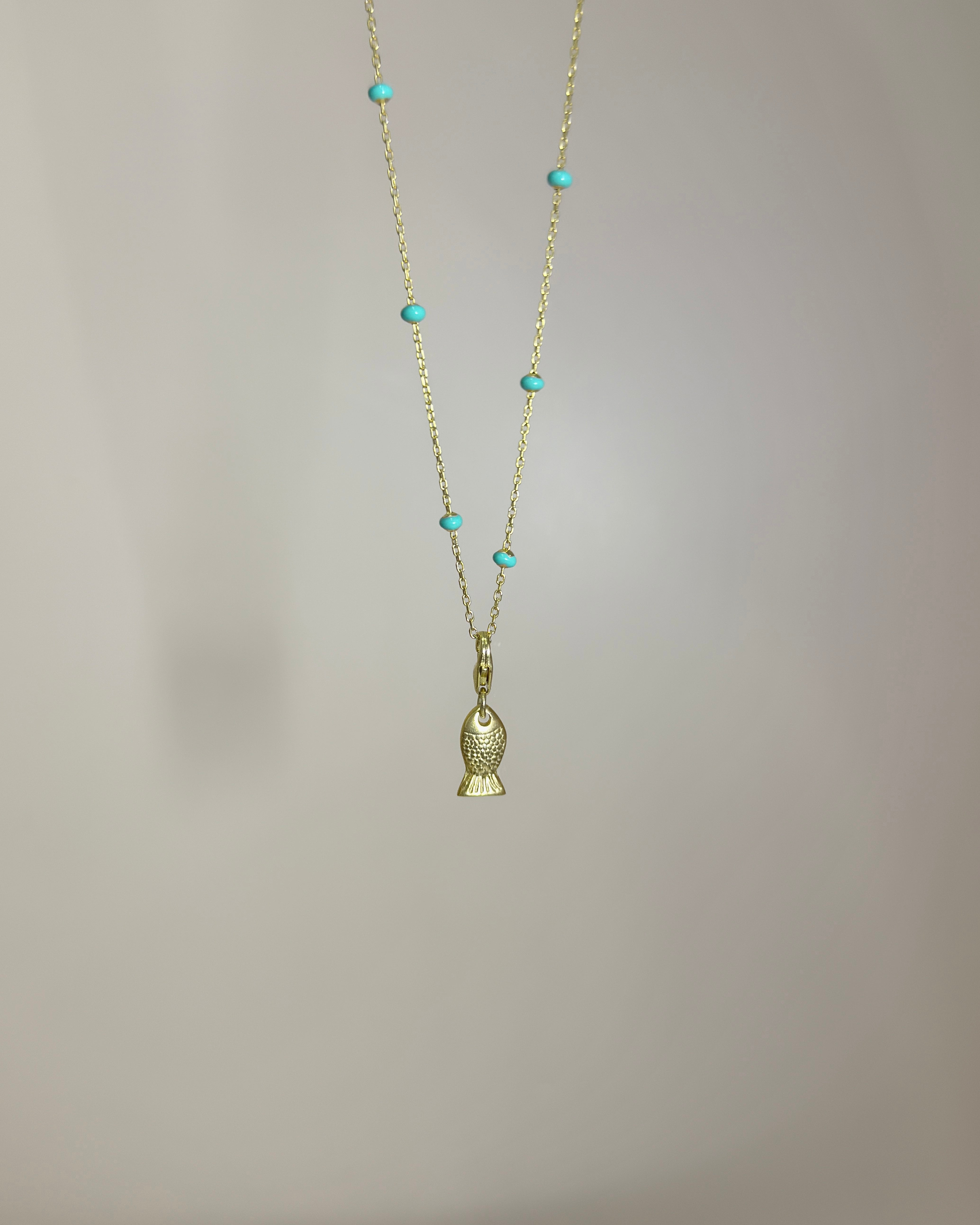 925 | Mineli Zincirde Şans Balığı Kolye