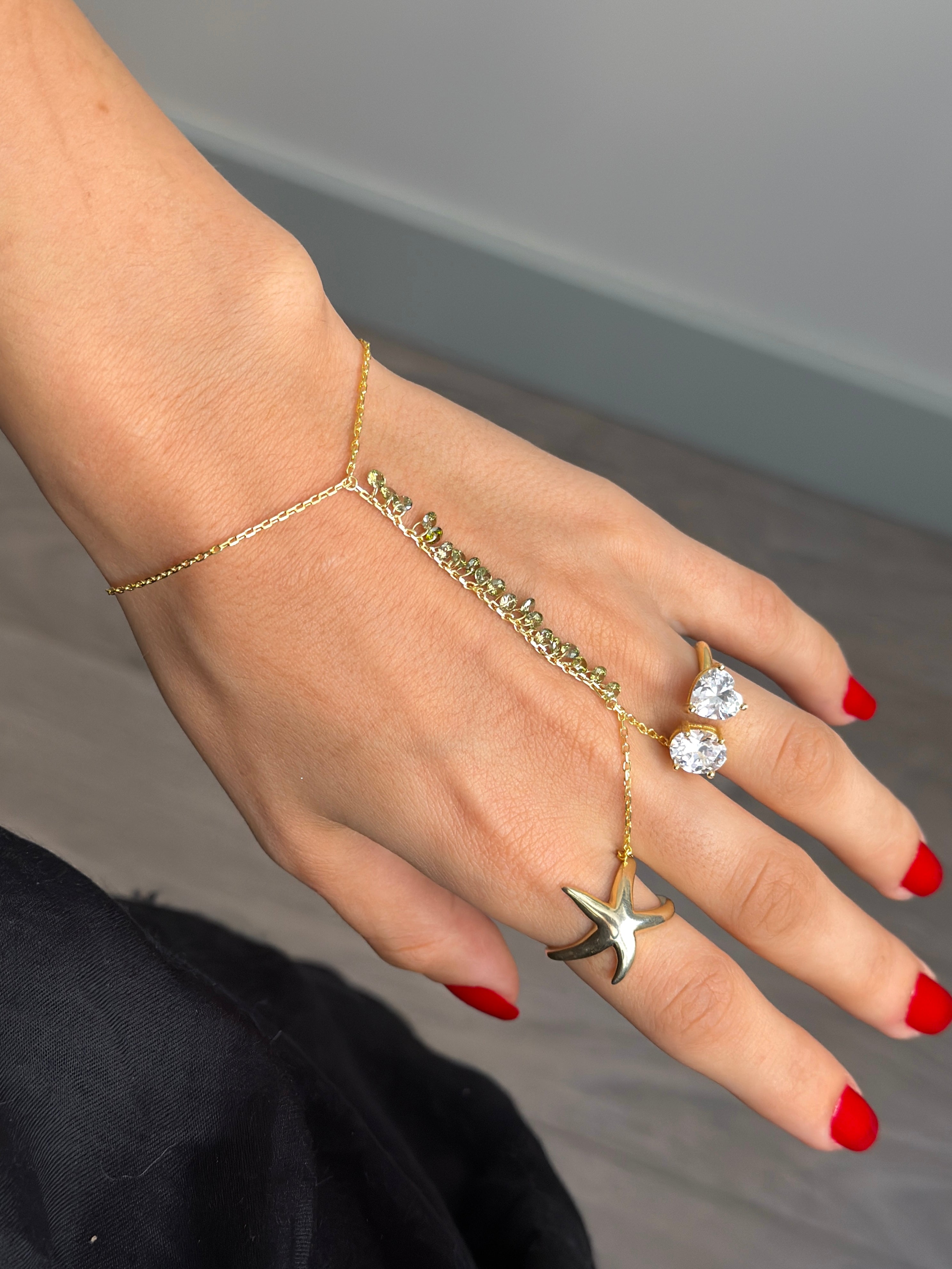 925 Gümüş Haki Taşlı Şahmeran