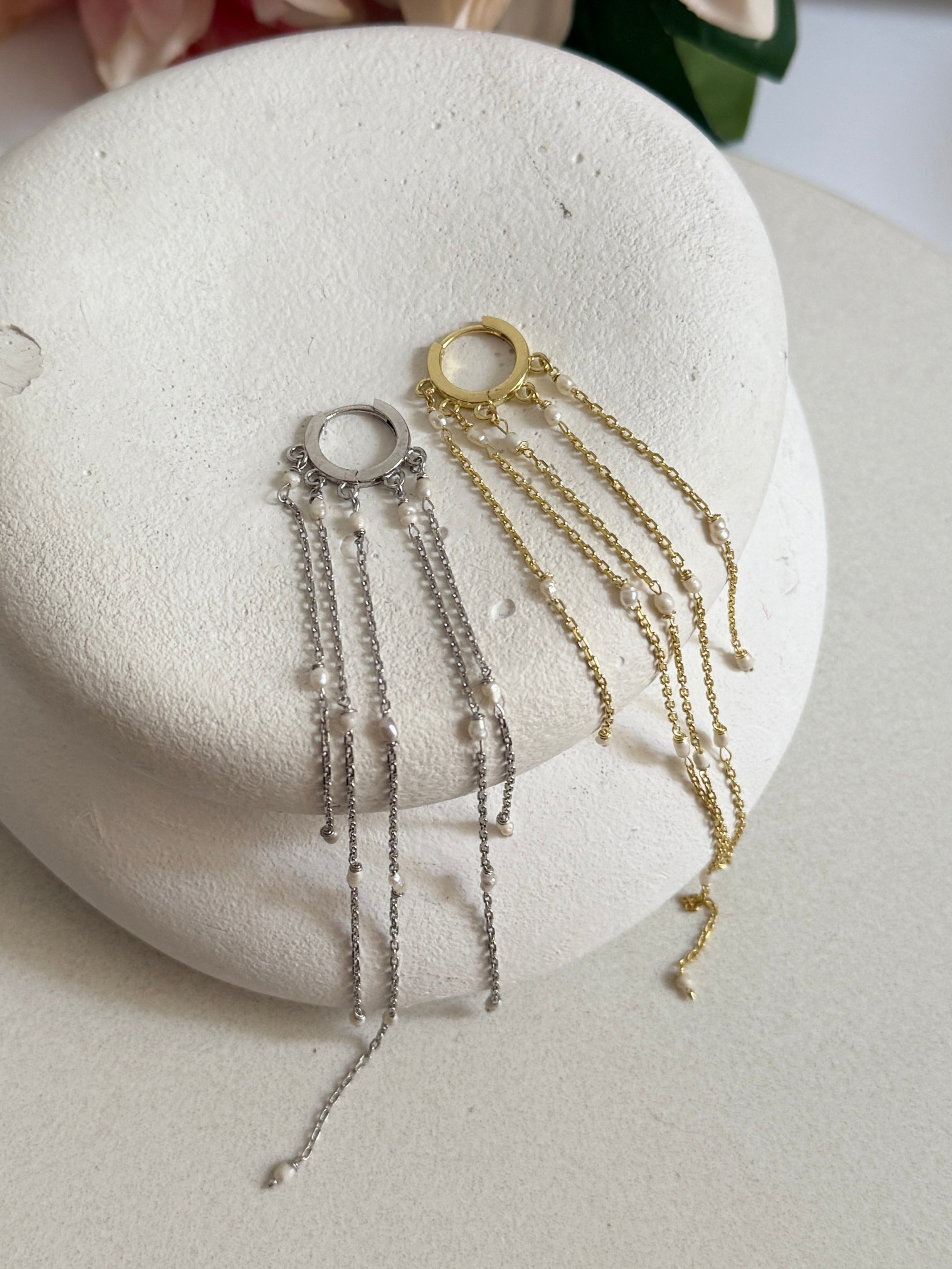 925 Gümüş Yağmur Salkım Küpe TEK ADET