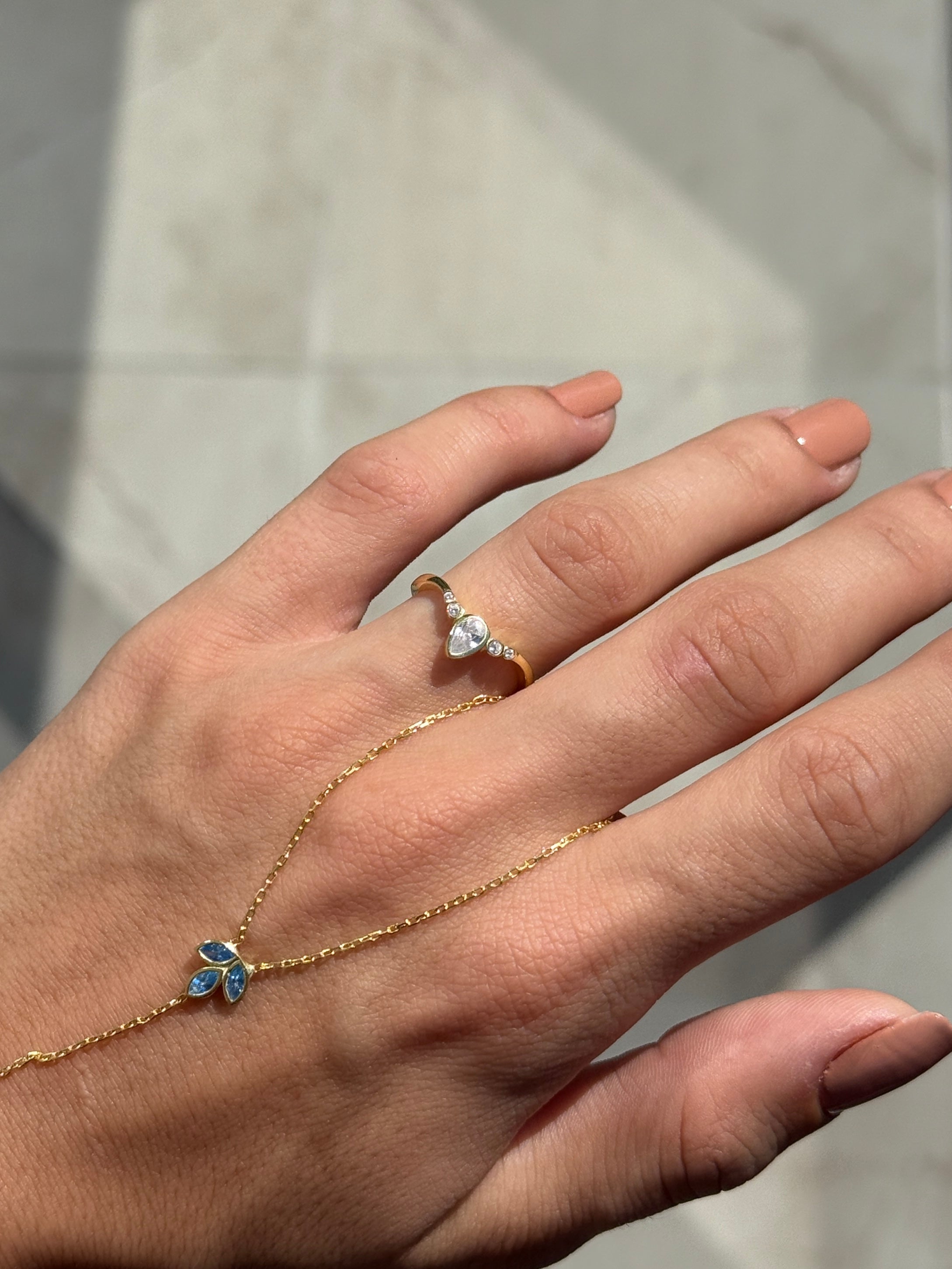 925 | Damla Taş Kombin Yüzüğü