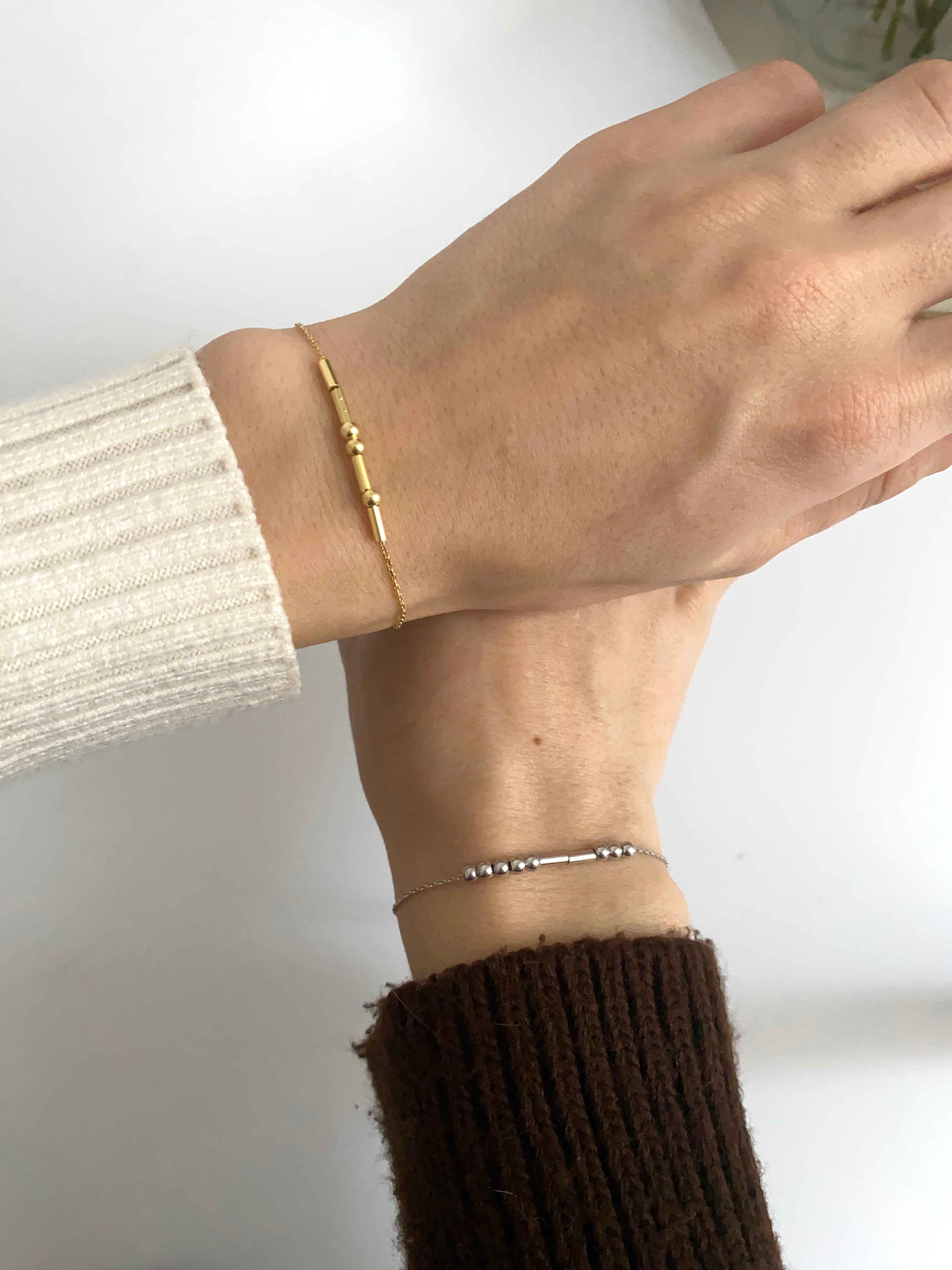 925 Gümüş Mors İsim Çift Bilekliği