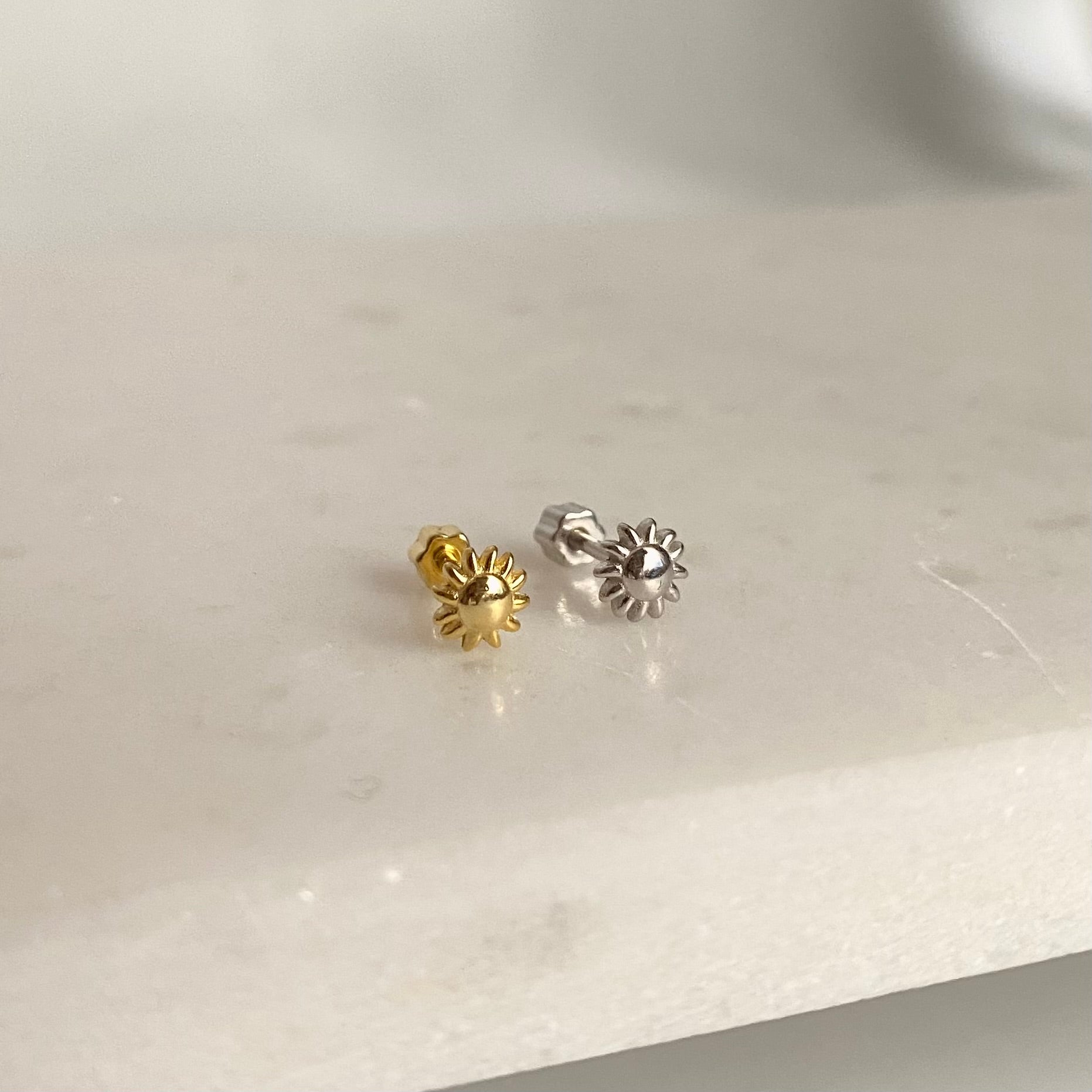 925 Gümüş Taşsız Güneş Piercing (tek adet)