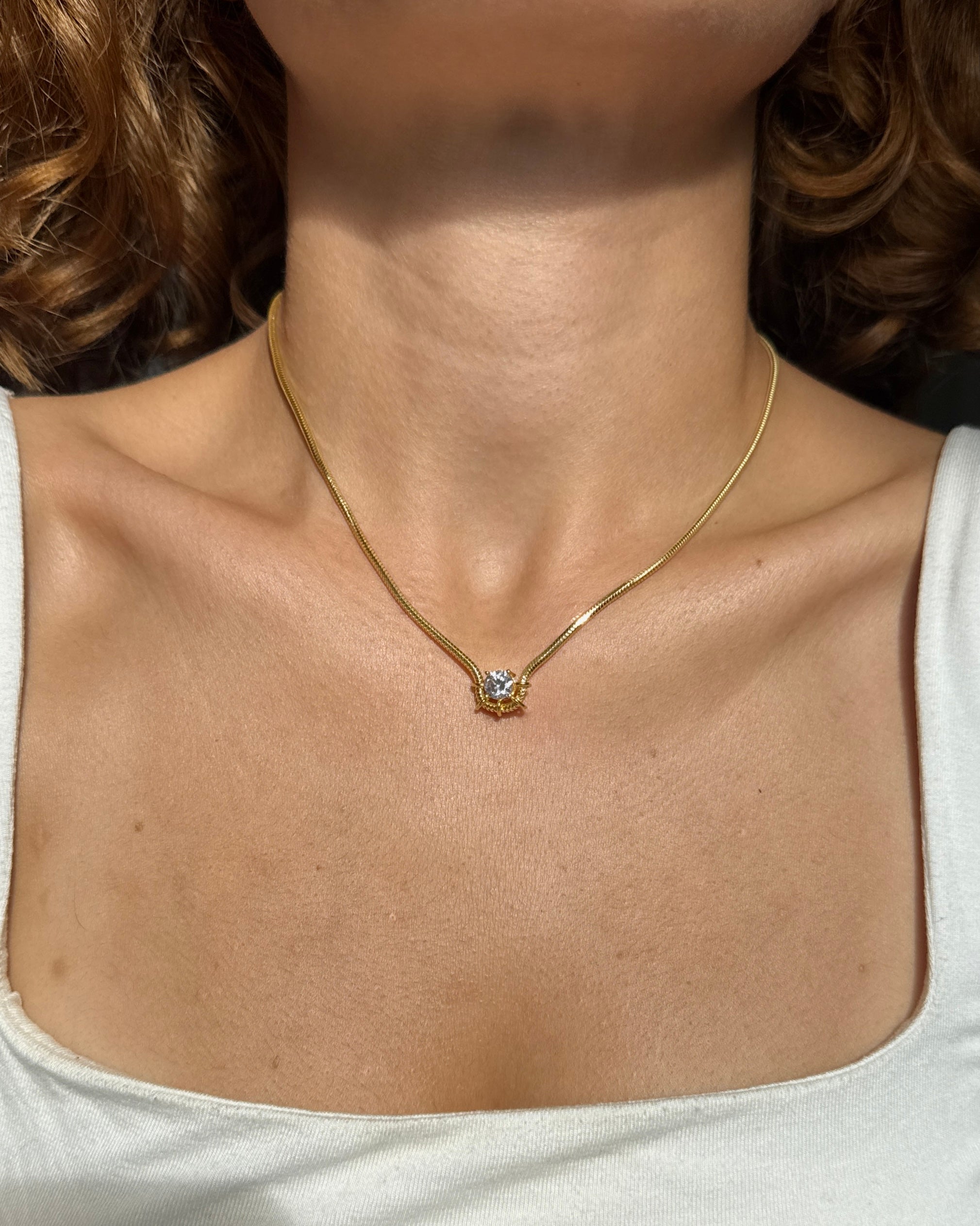 925 | Oval Işıltı Kolye