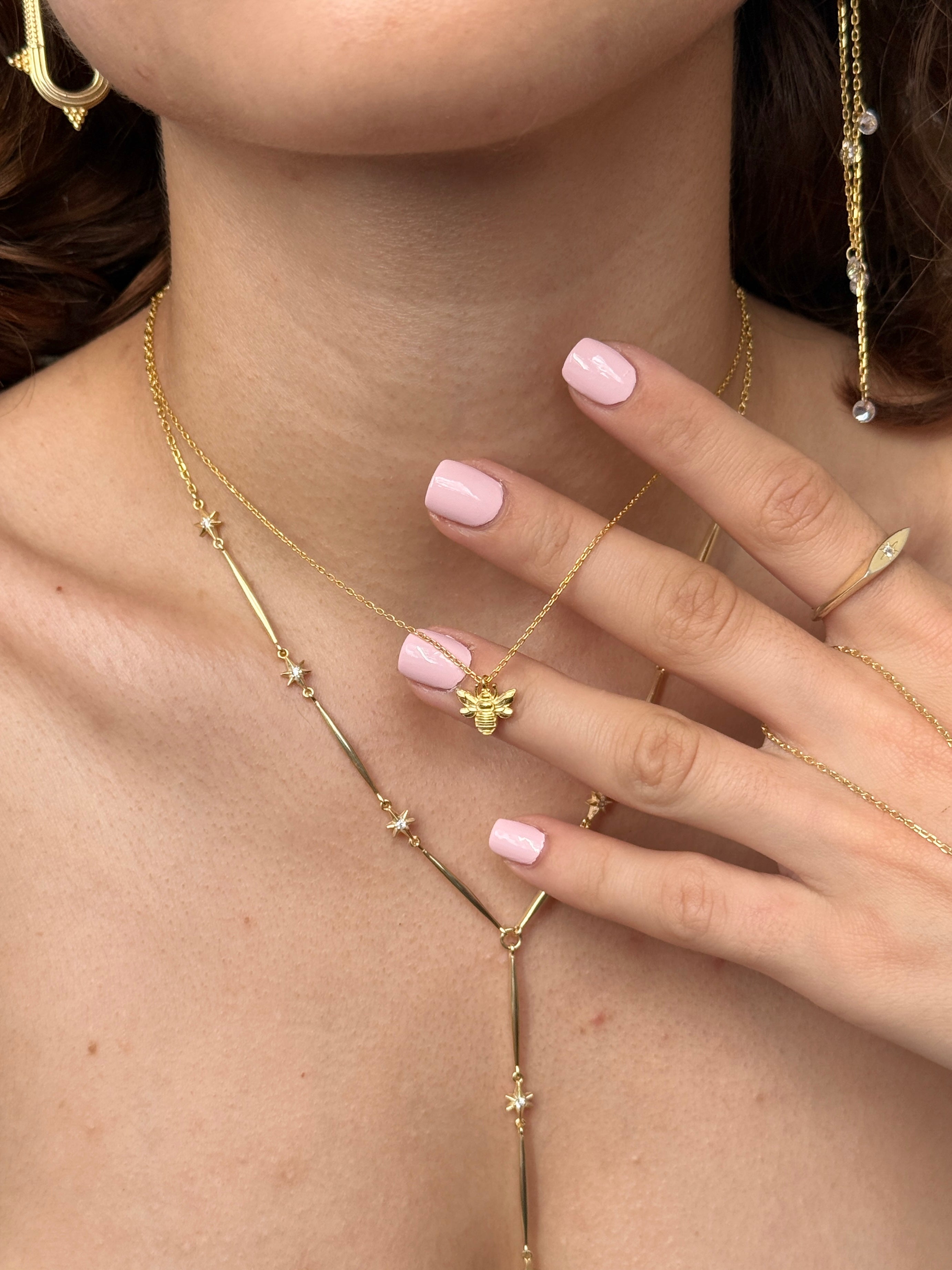 925 Gümüş Yıldız Çubuk Y Kolye