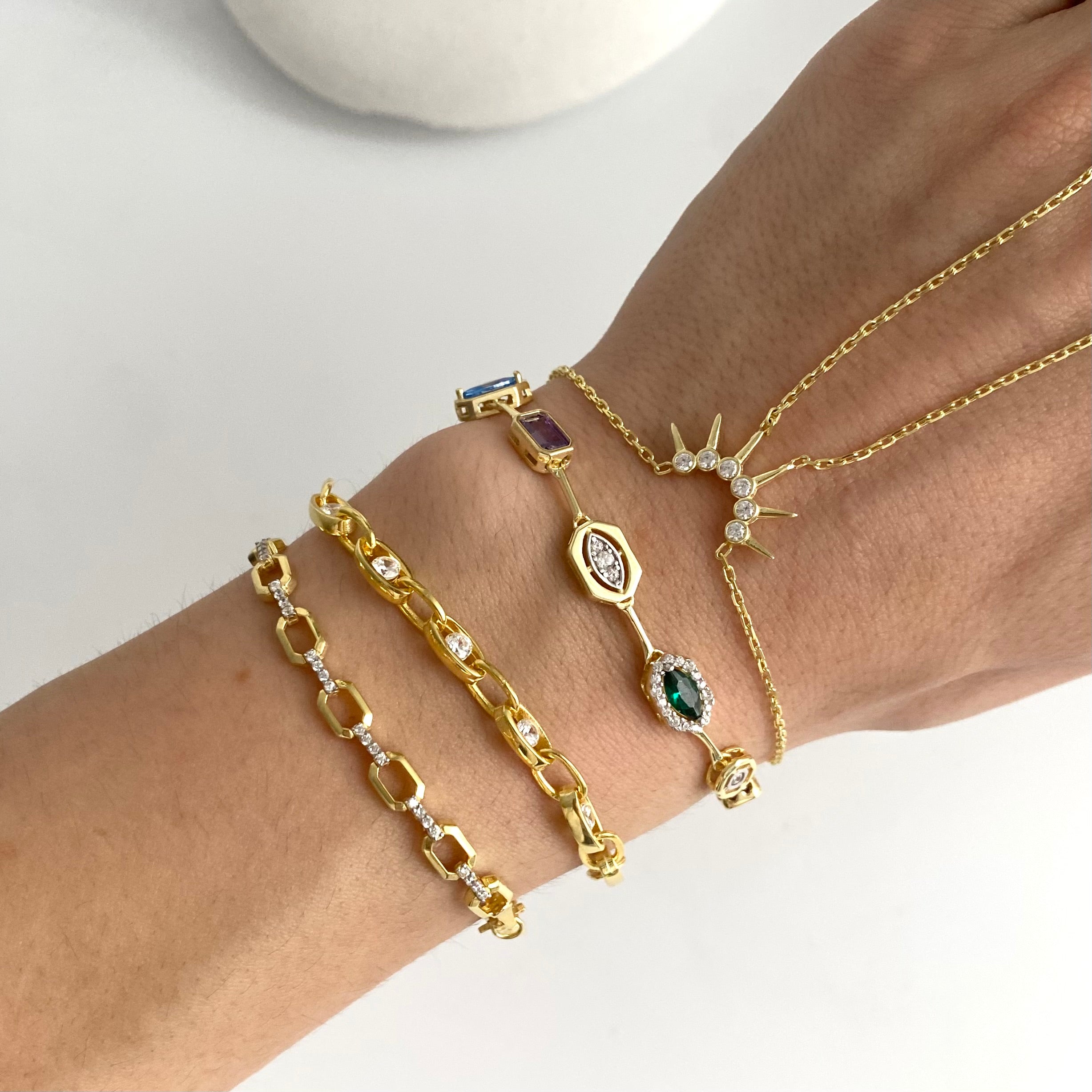 925 Gümüş Luxury Colorful Mix Bileklik