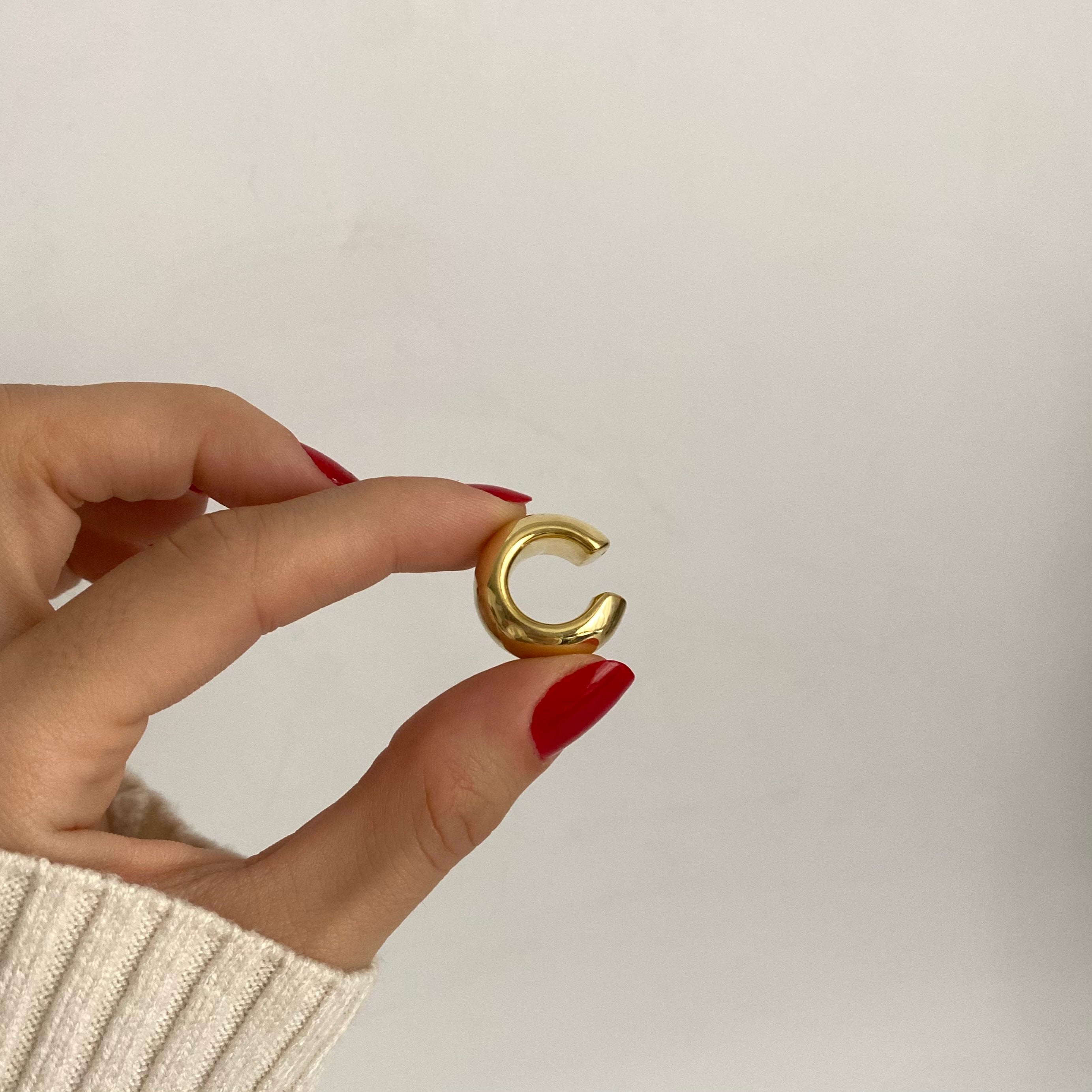 925 Ayar Gümüş Tombul Earcuff (tek adet)