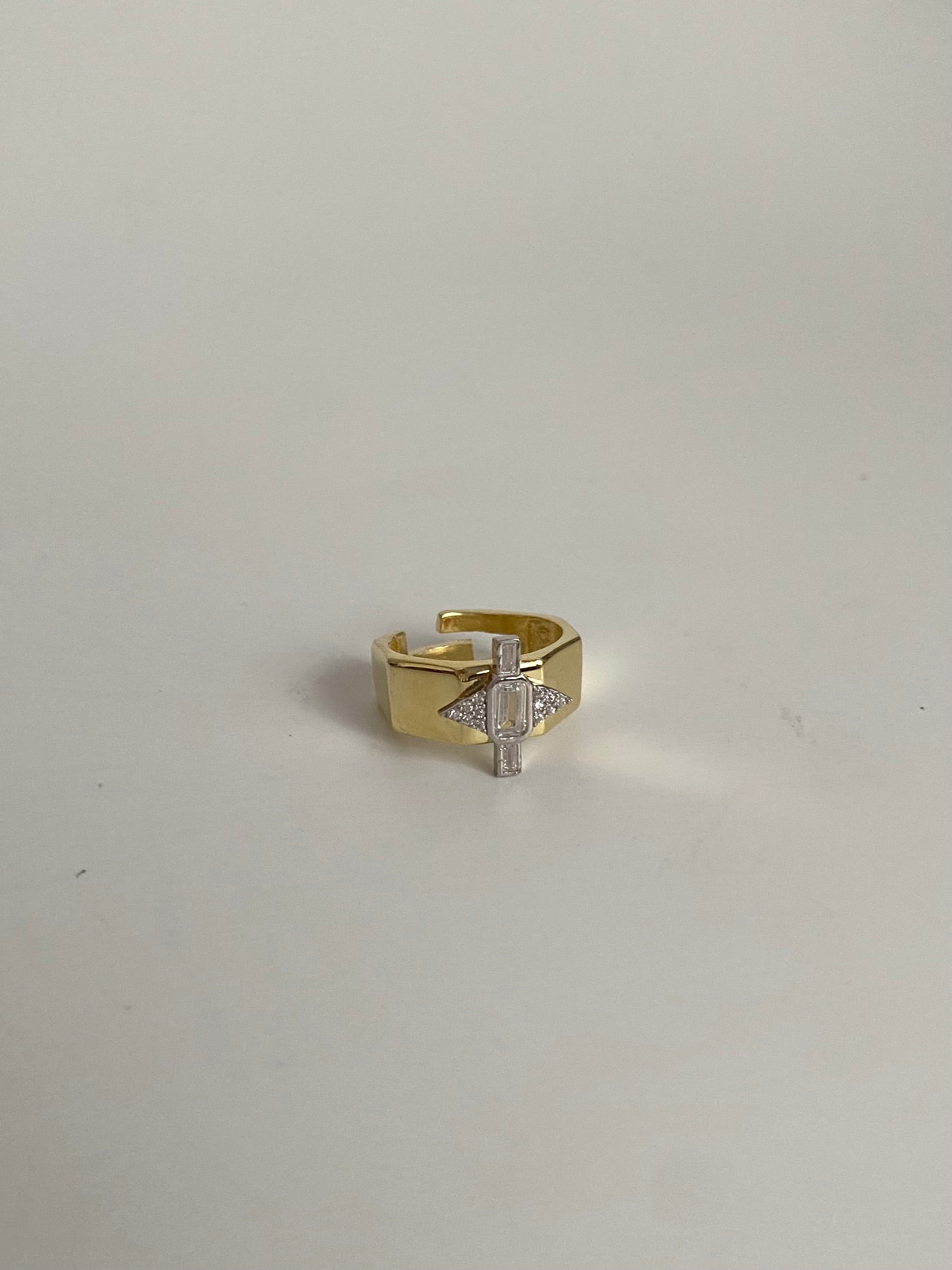 925 Gümüş Baget Mix Taş Serçe Parmak Yüzüğü