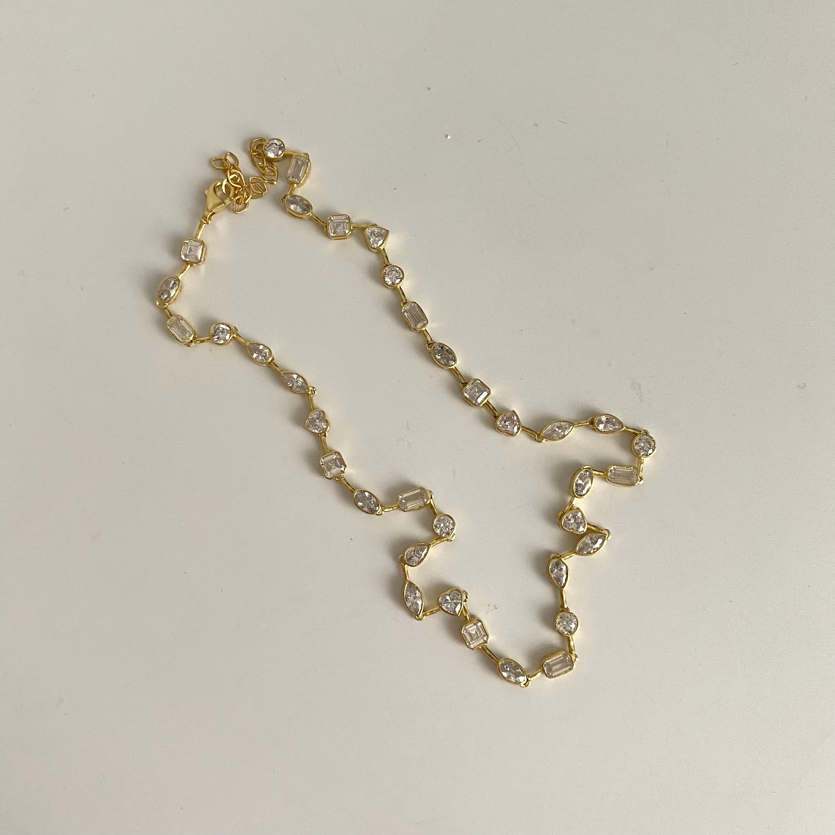 925 Gümüş Luxury Geometrik Mix Taş Kolye