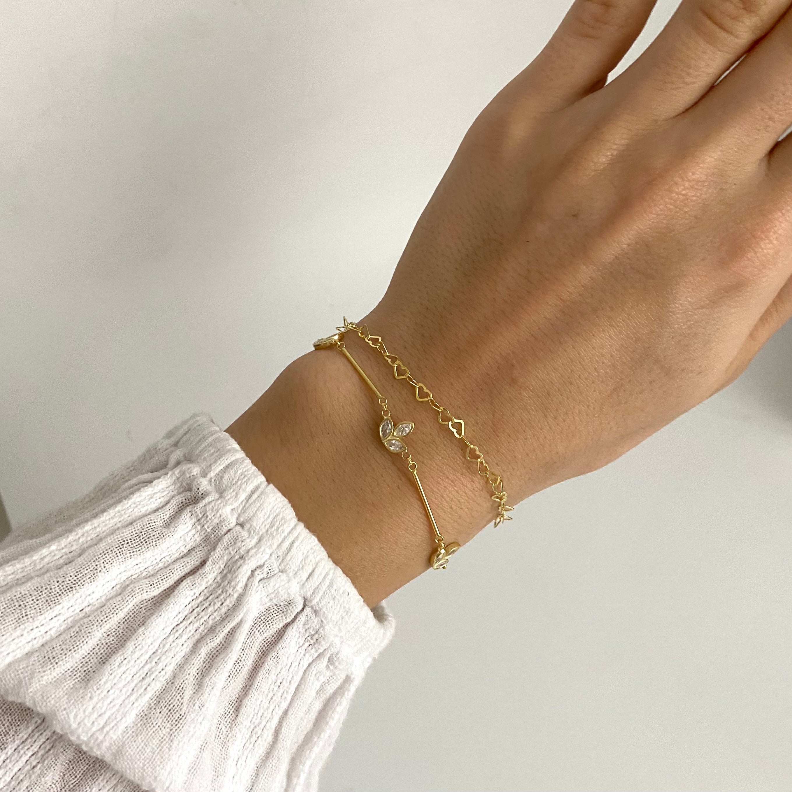 925 Gümüş Kalp Zincir Bileklik