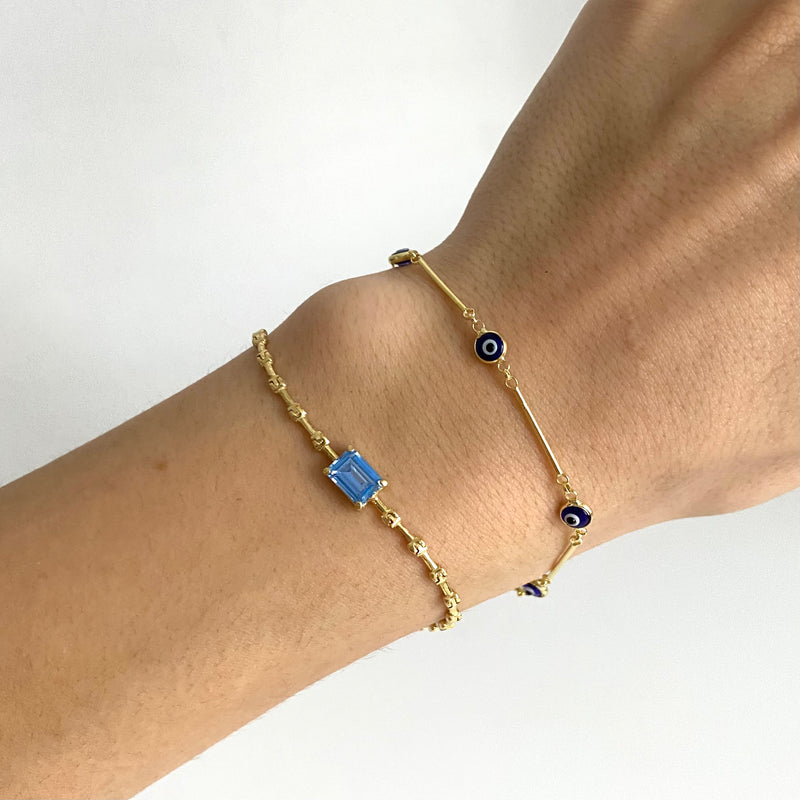 925 Gümüş Nazar Çubuk Bileklik