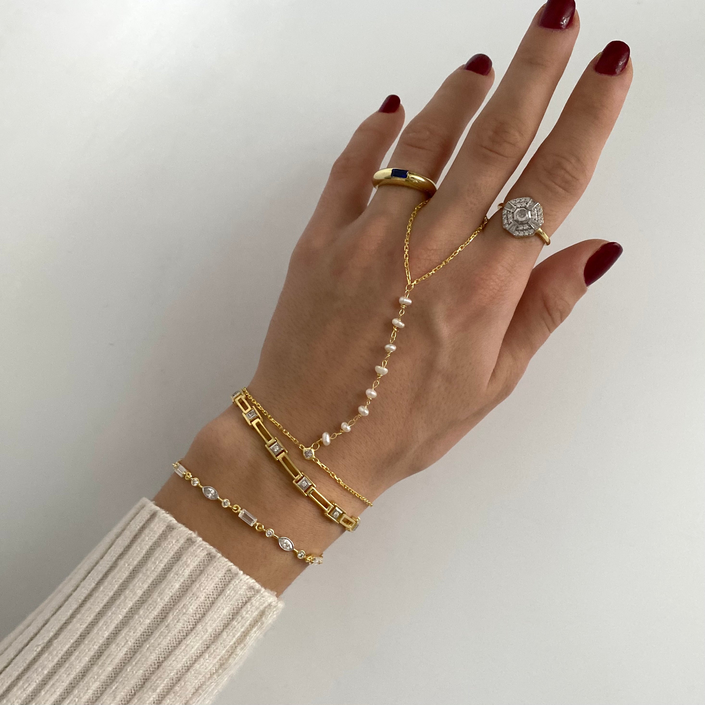 925 Gümüş Lacivert Baget Taş Bombe Yüzük