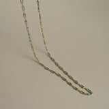 925 Ayar Gümüş Turkuaz Baget Taş Kolye