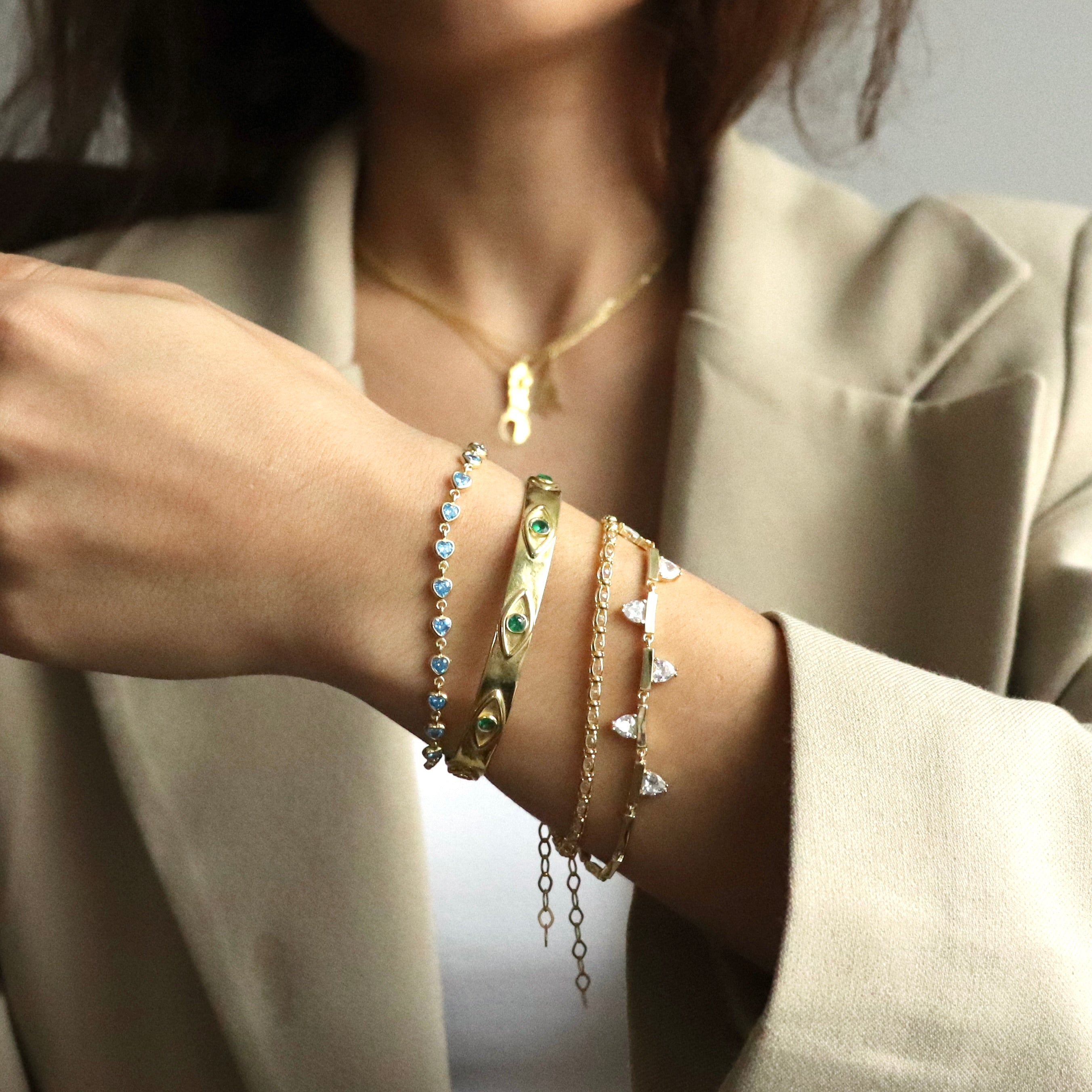 925 Gümüş Çaprazlı Kalp Bileklik