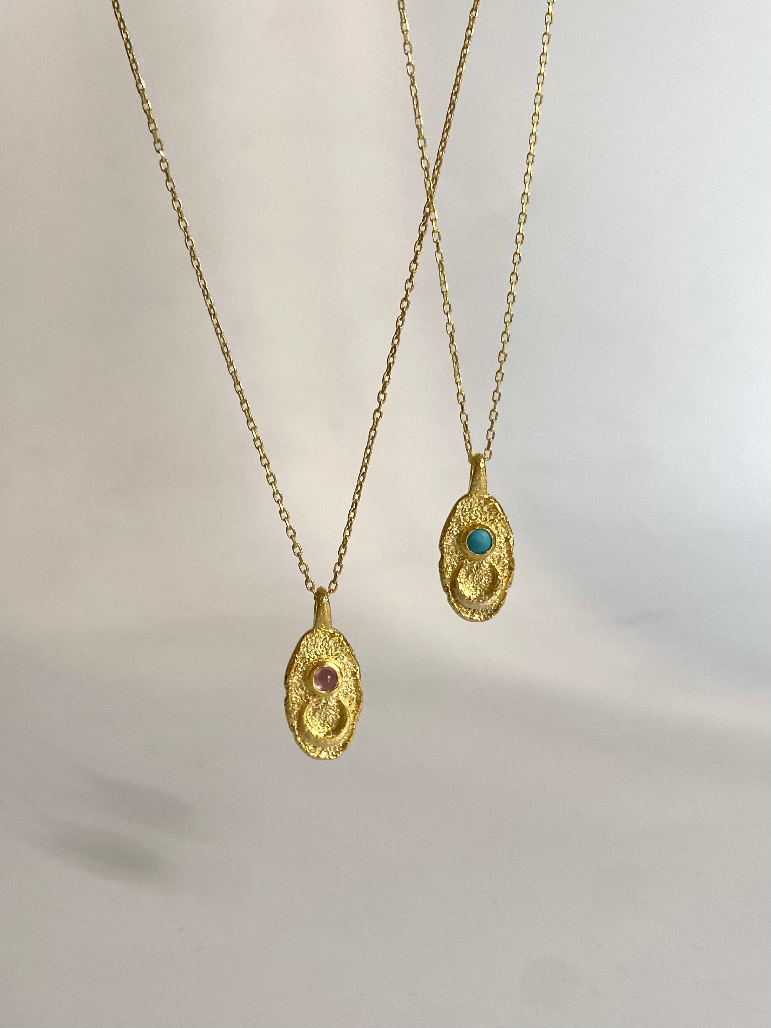 925 Gümüş Mistik Taş Plaka Kolye