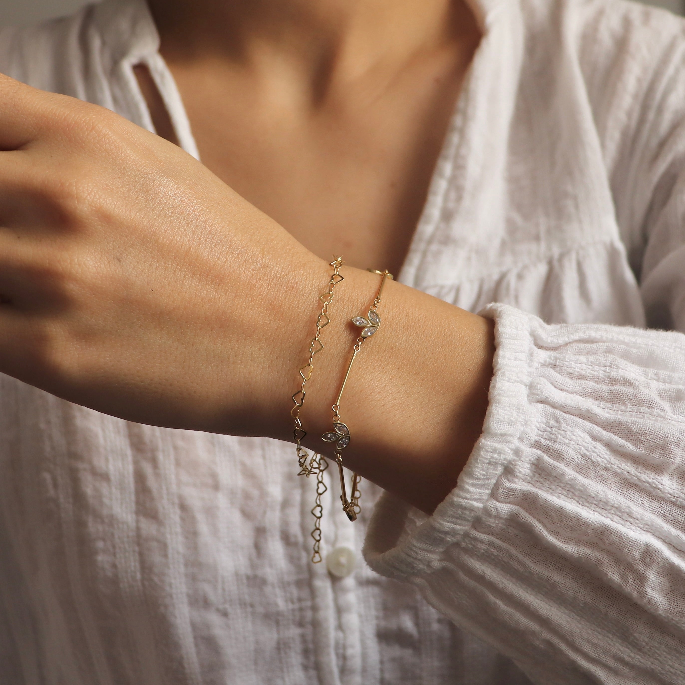 925 Gümüş Kalp Zincir Bileklik