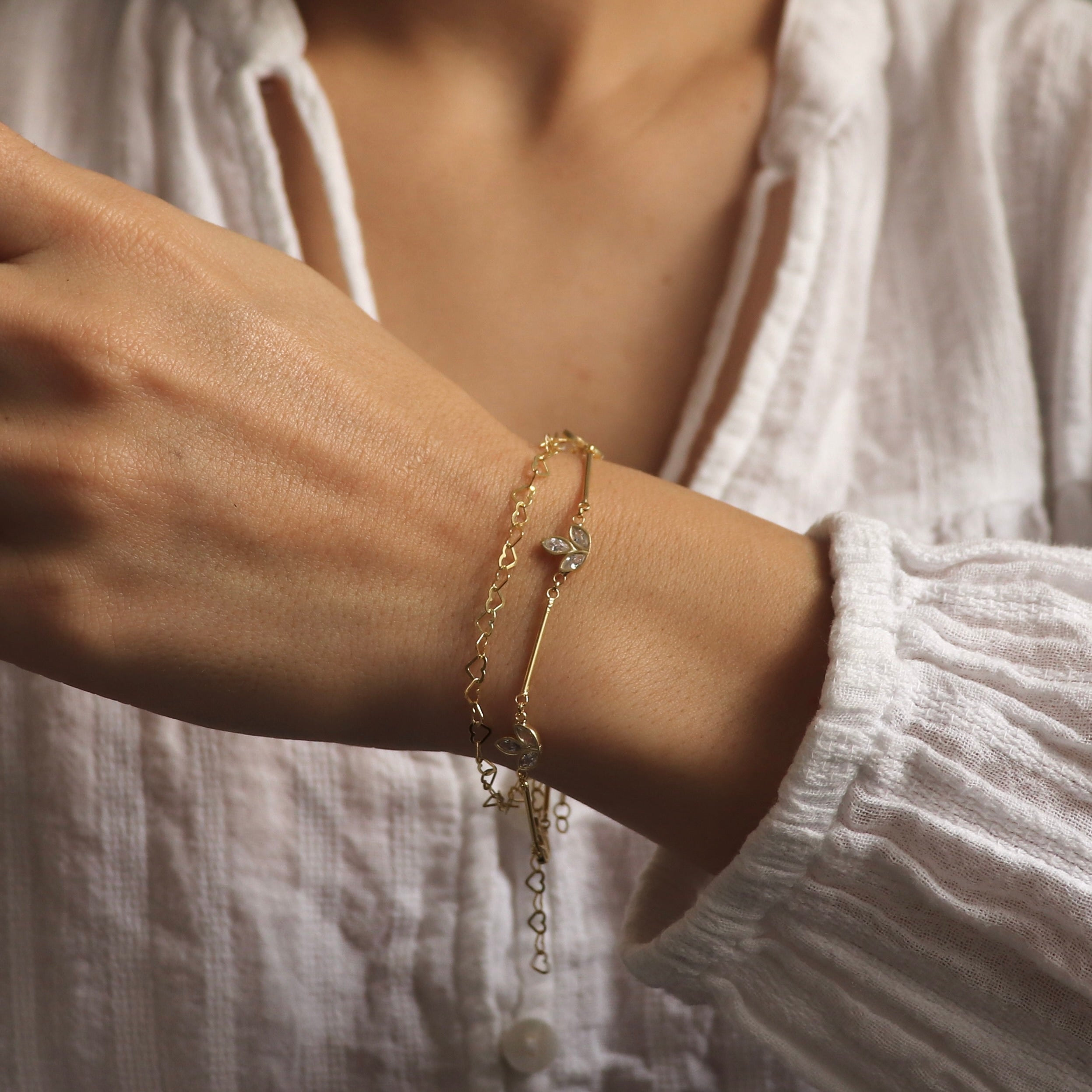 925 Gümüş Kalp Zincir Bileklik