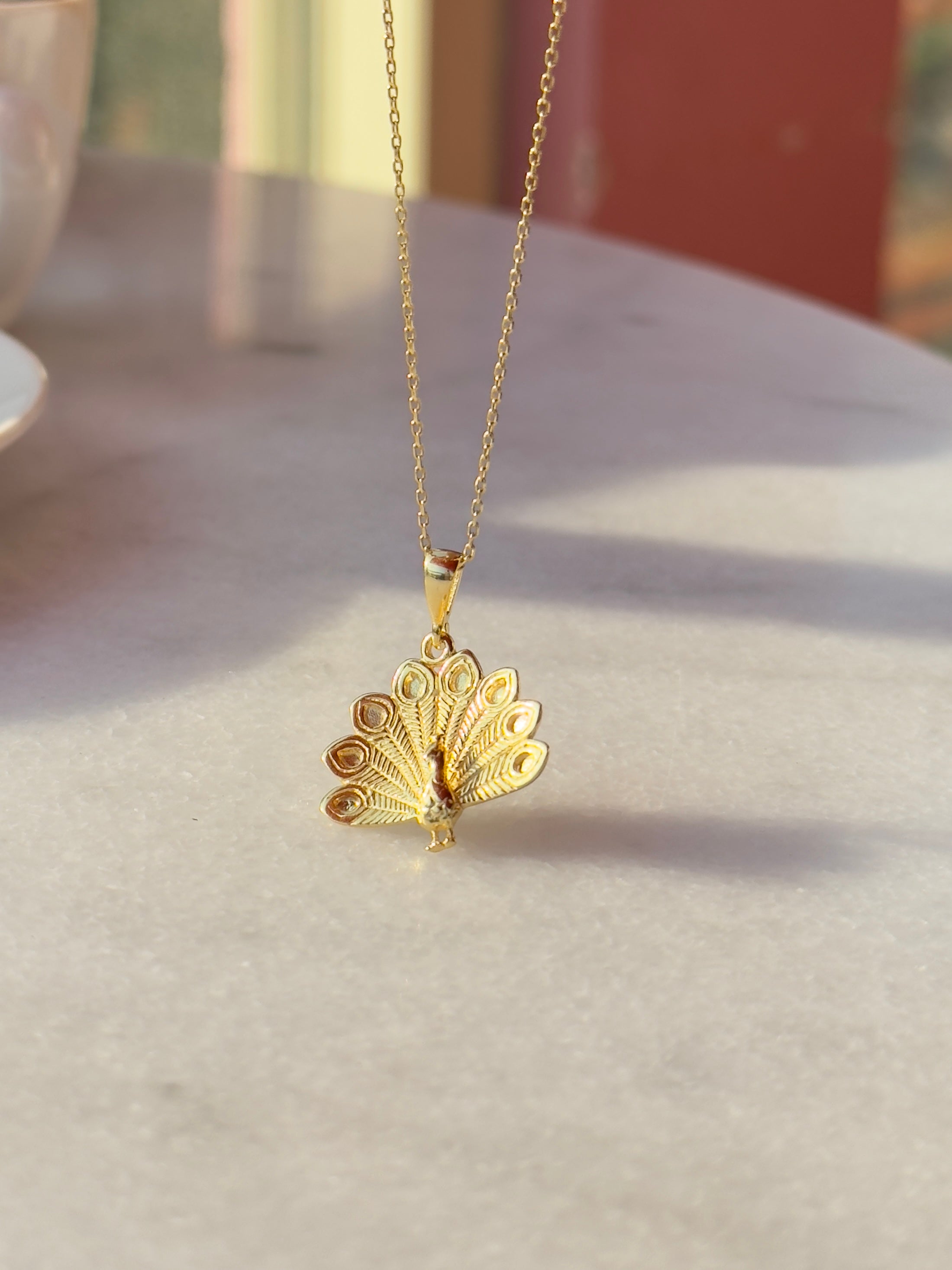 925 Gümüş Tavus Kolye