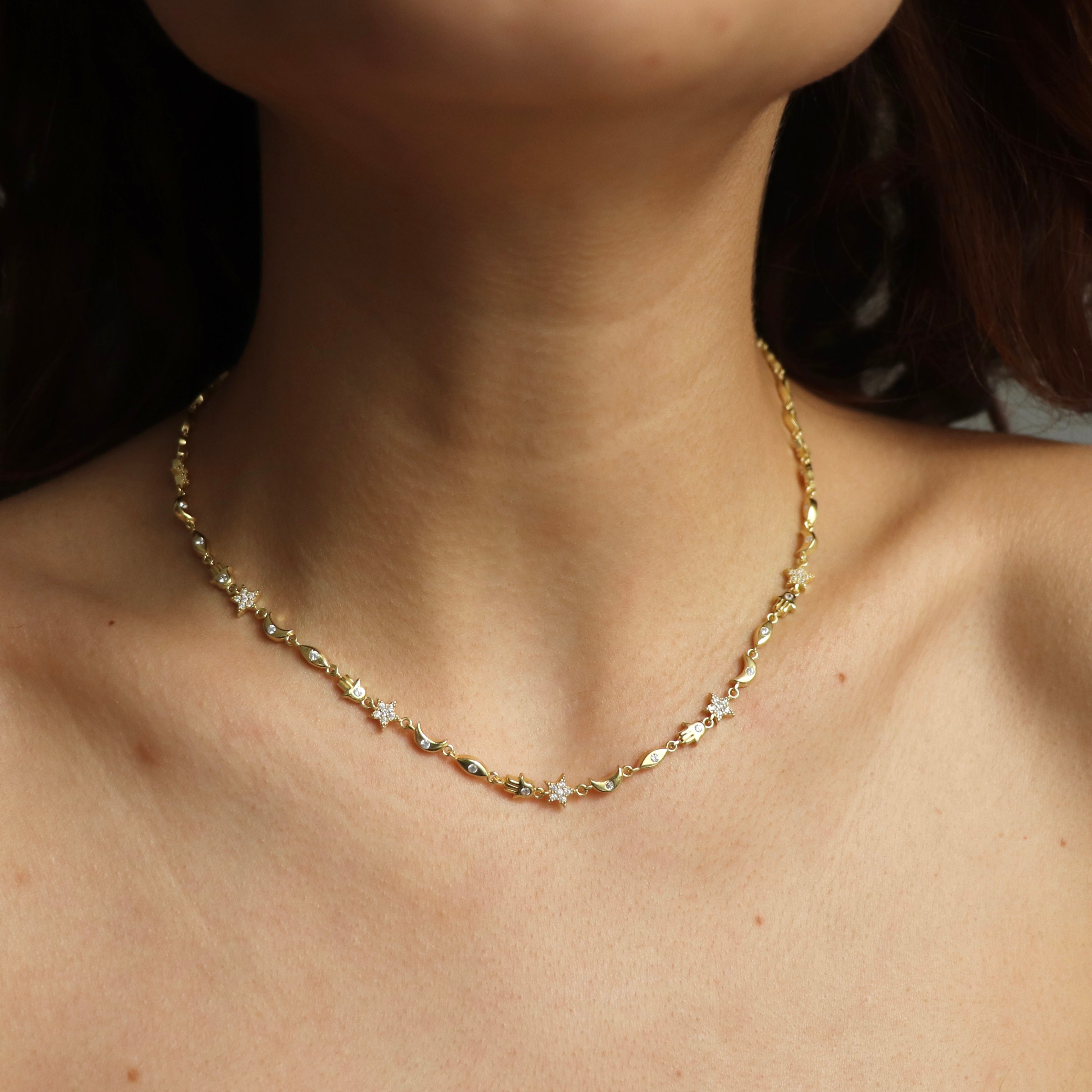 925 Gümüş Nazar Sembol Choker Kolye