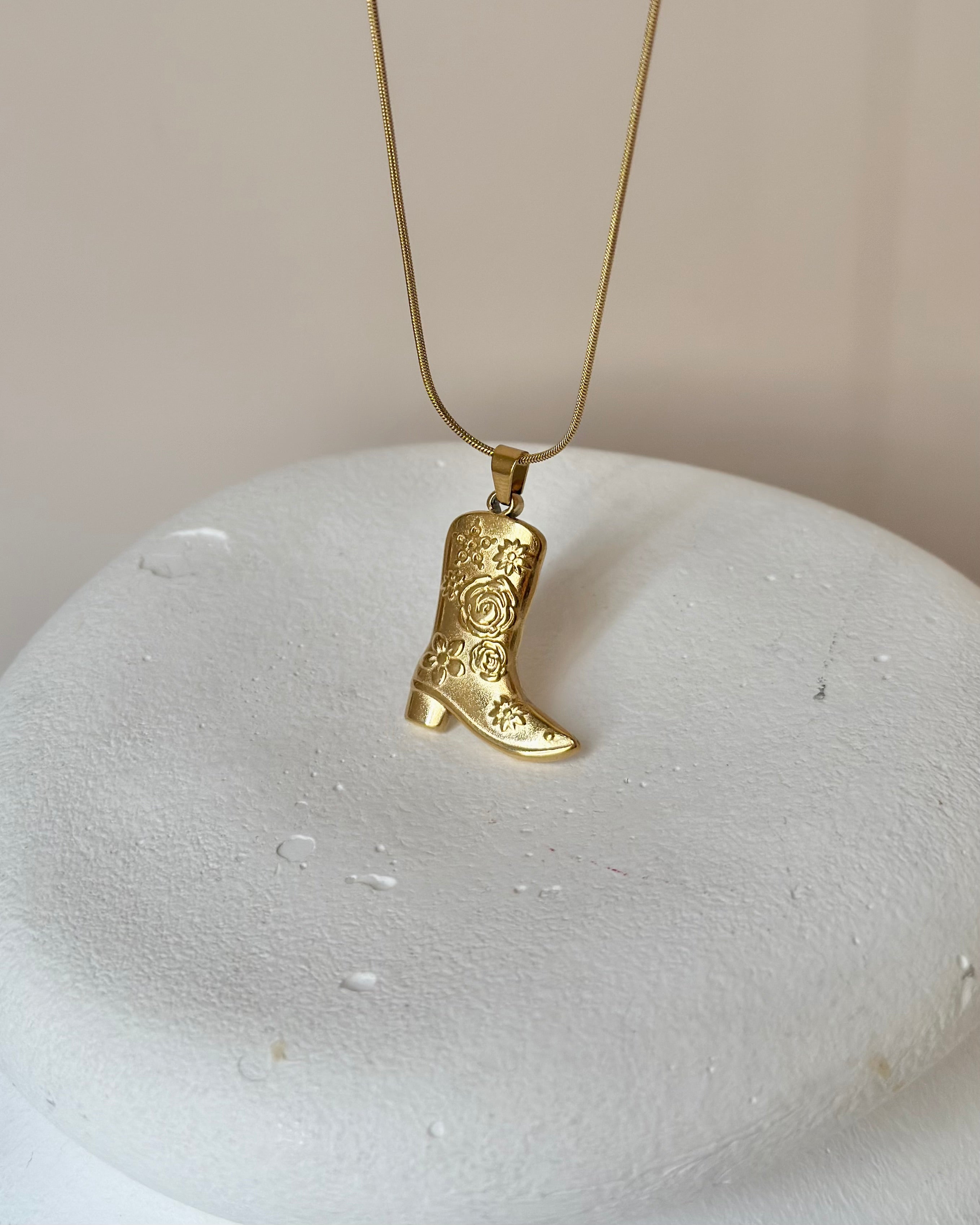 Çelik | Motifli Kovboy Çizme Kolye