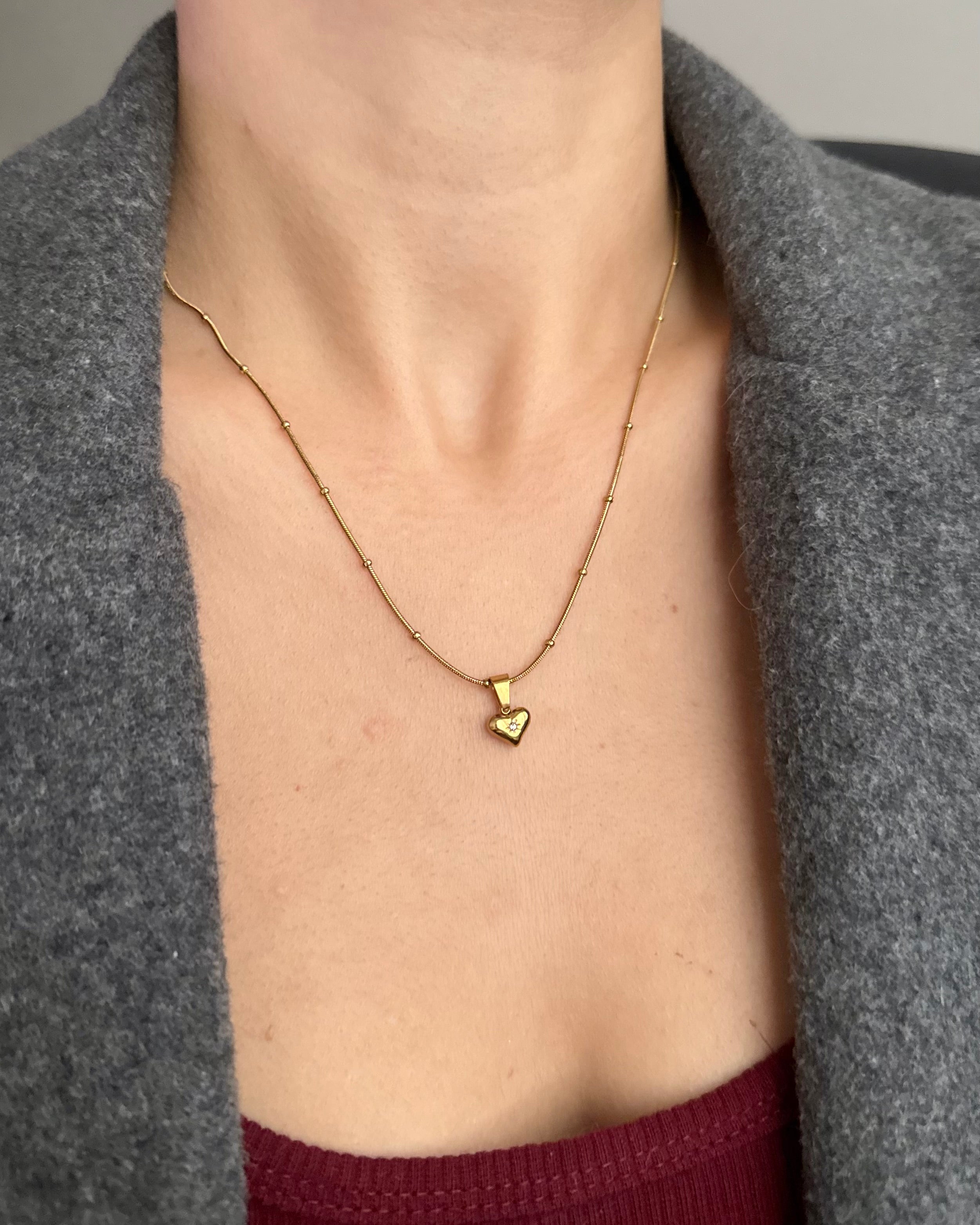 Çelik | Minimal Kalp Kolye