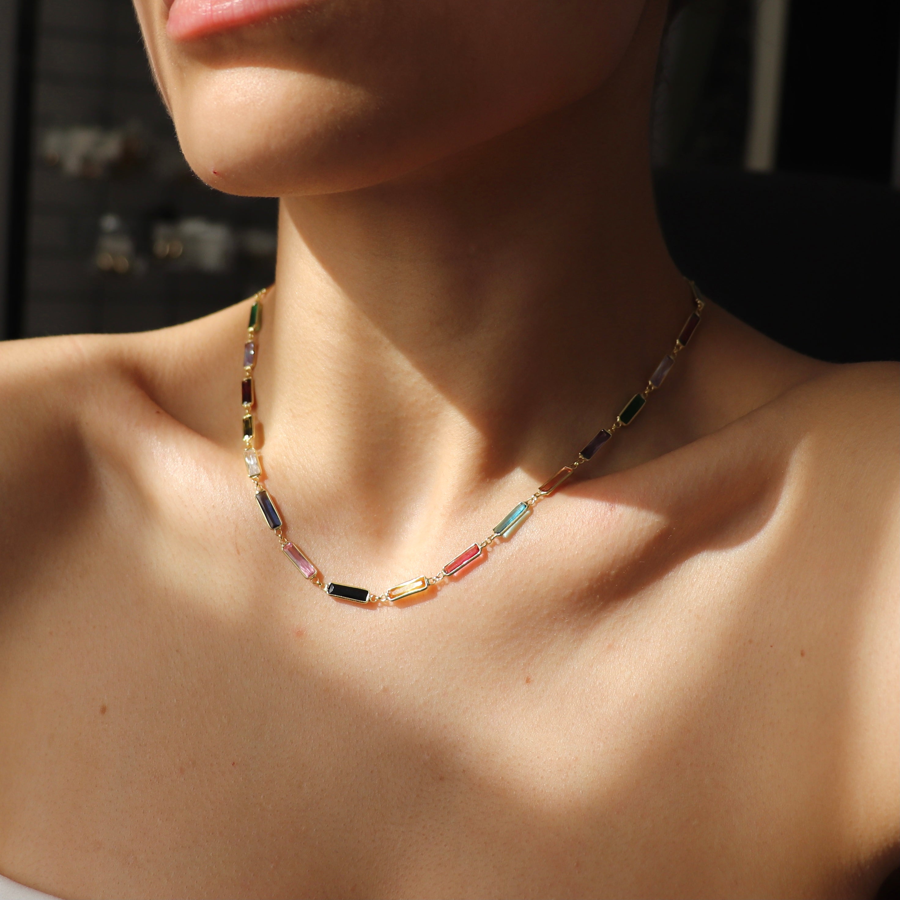 925 Gümüş Baget Mix Kolye