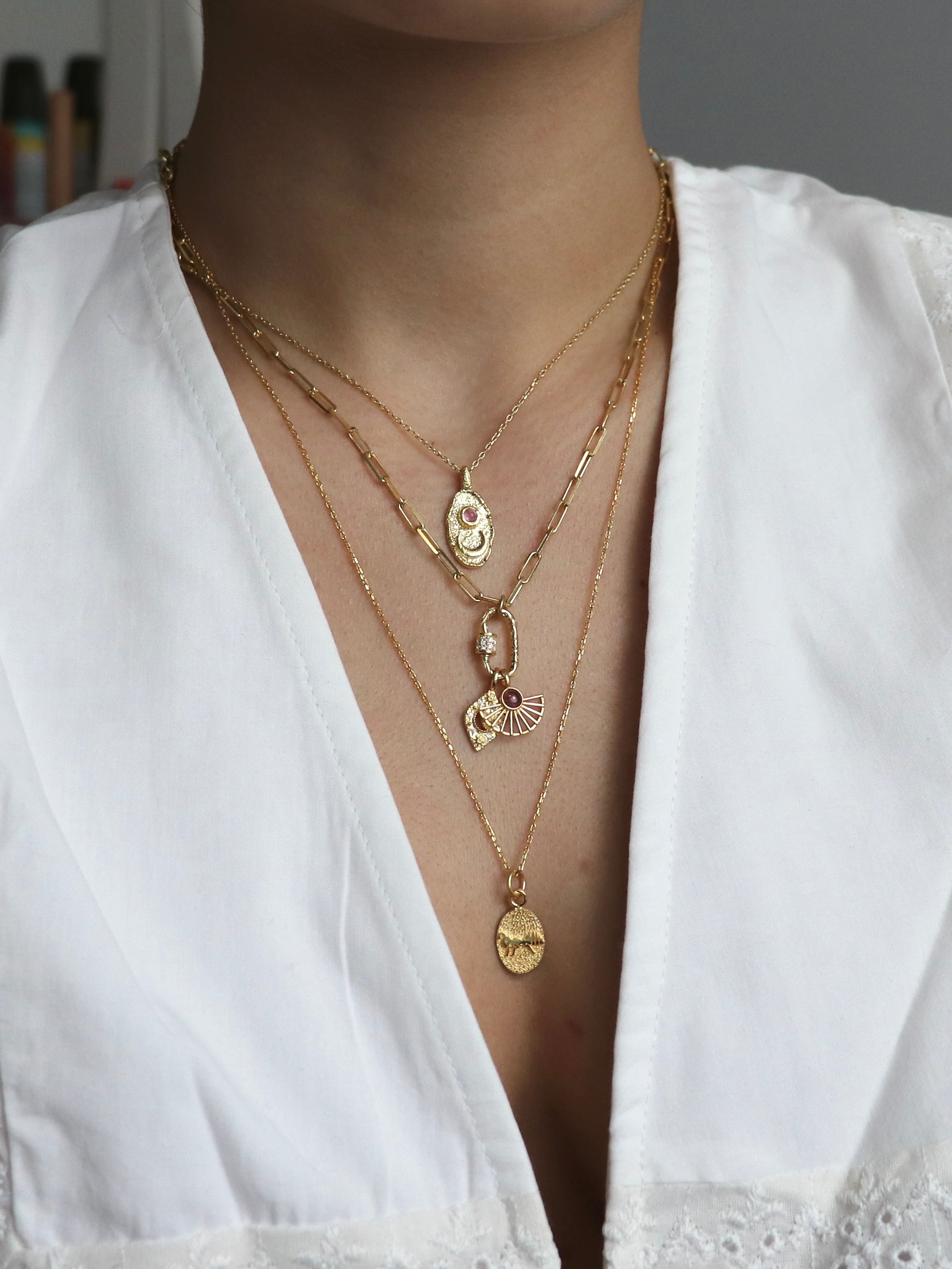 925 Gümüş Lucky Moon Charm Kolye