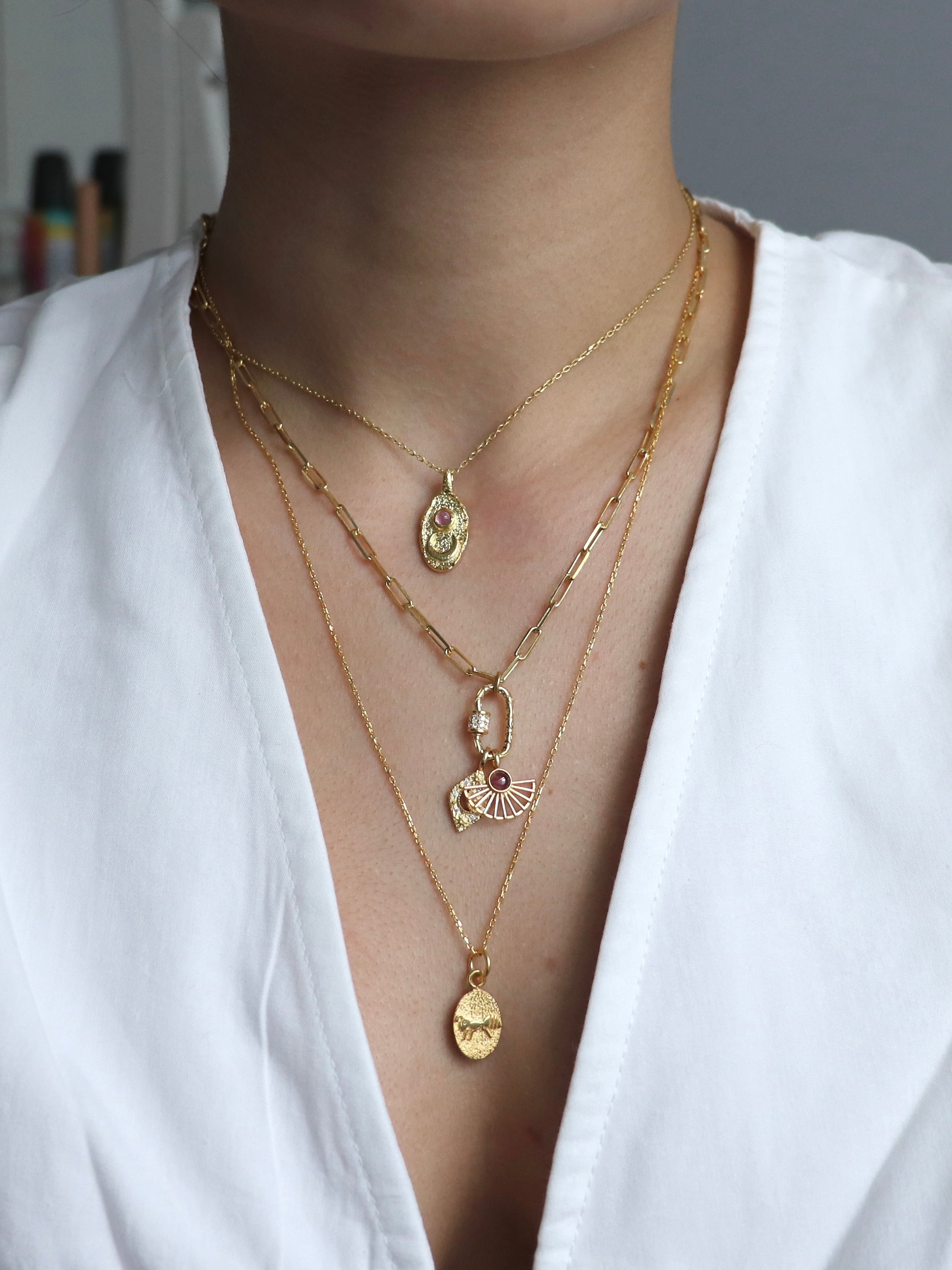 925 Gümüş Lucky Moon Charm Kolye