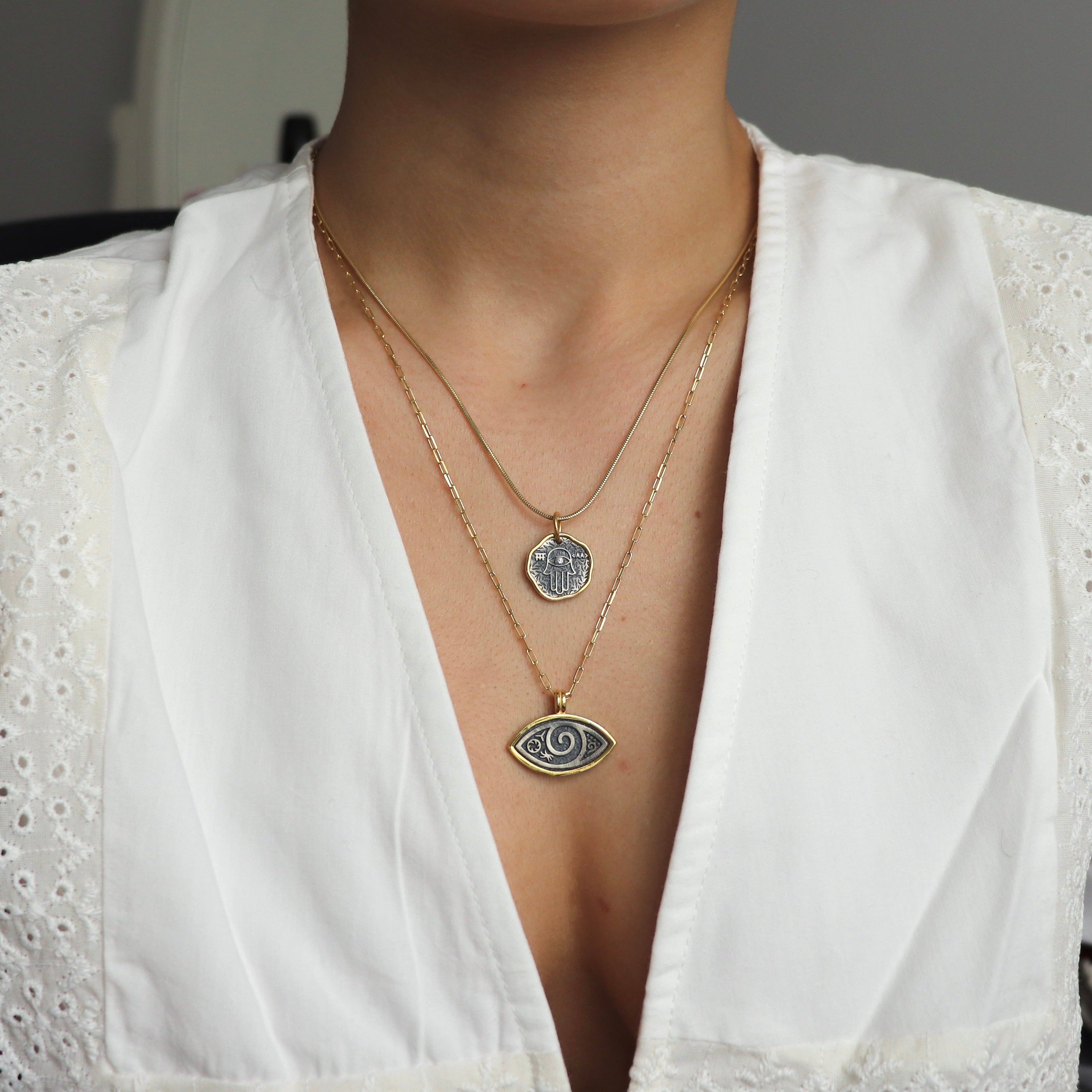 925 Gümüş Antik Mistik Göz Kolye