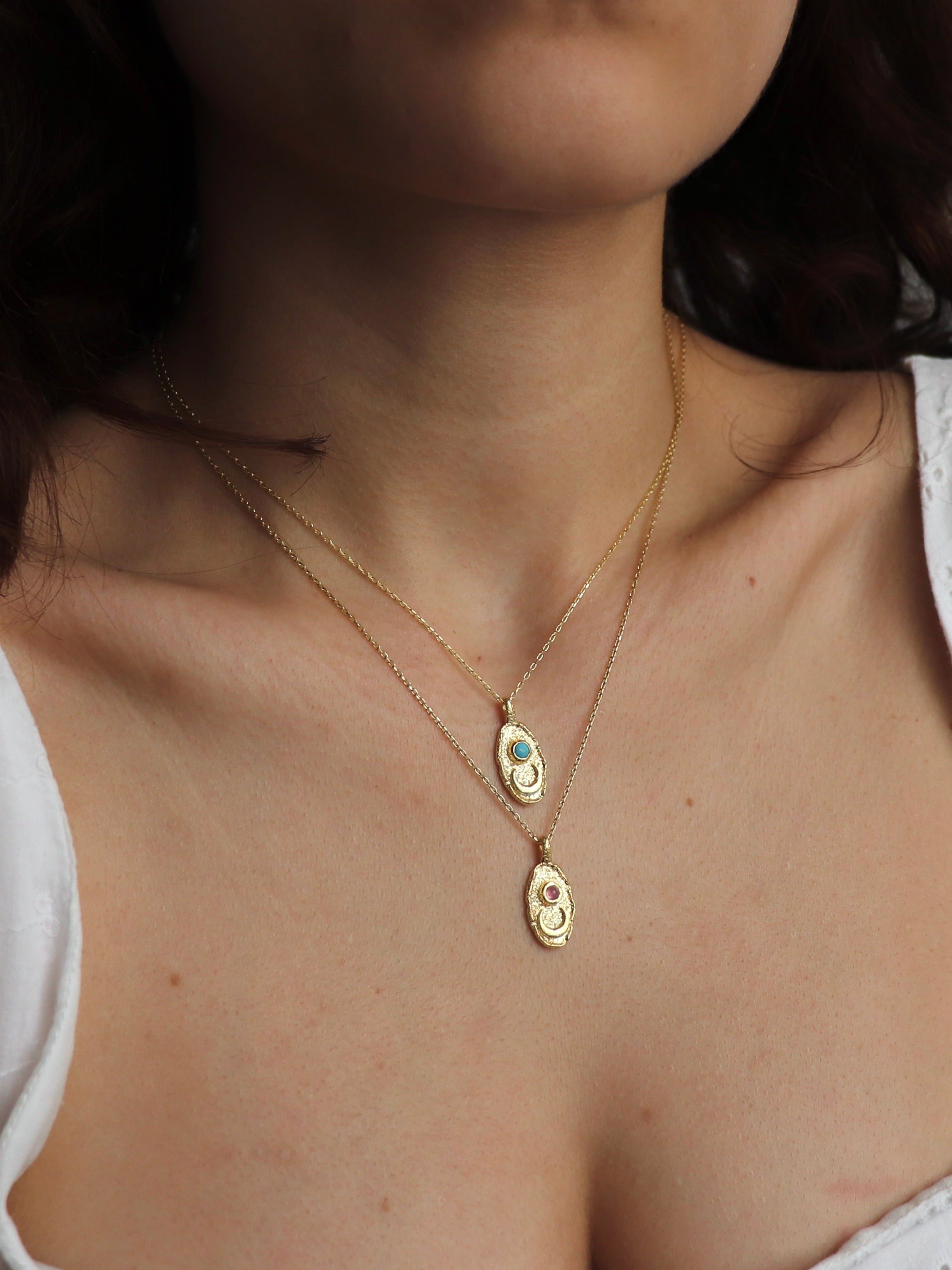 925 Gümüş Mistik Taş Plaka Kolye