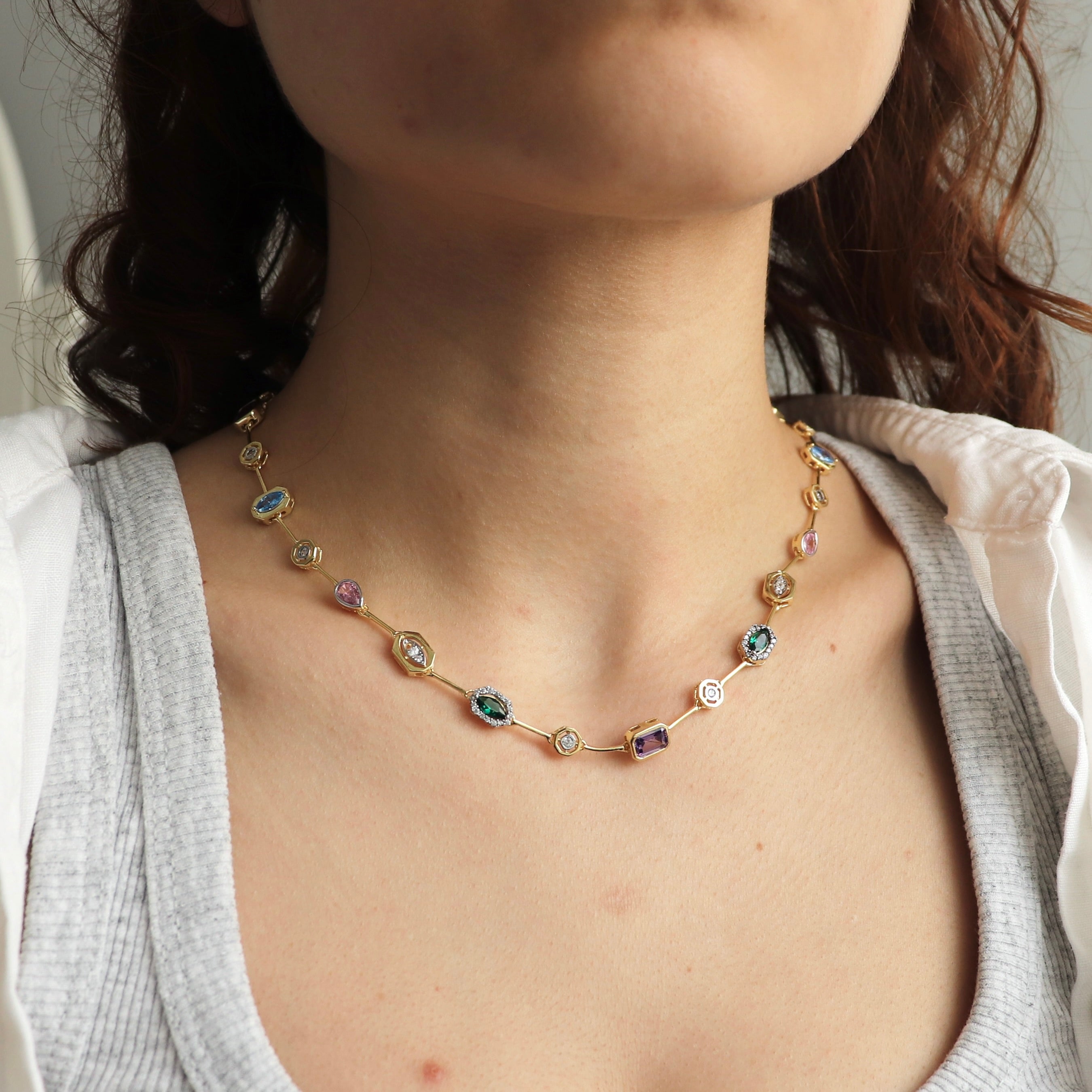 925 Gümüş Luxury Colorful Mix Kolye
