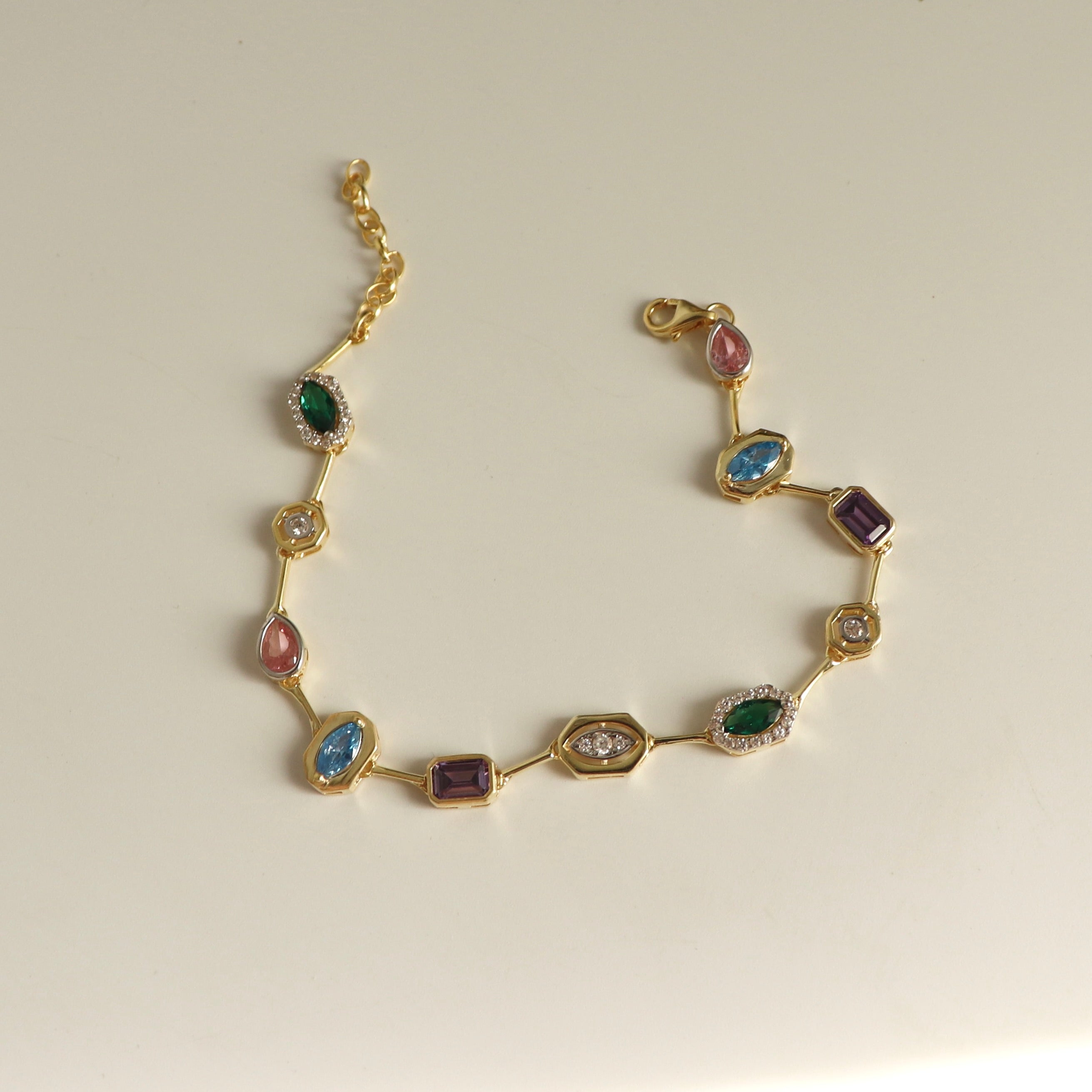 925 Gümüş Luxury Colorful Mix Bileklik