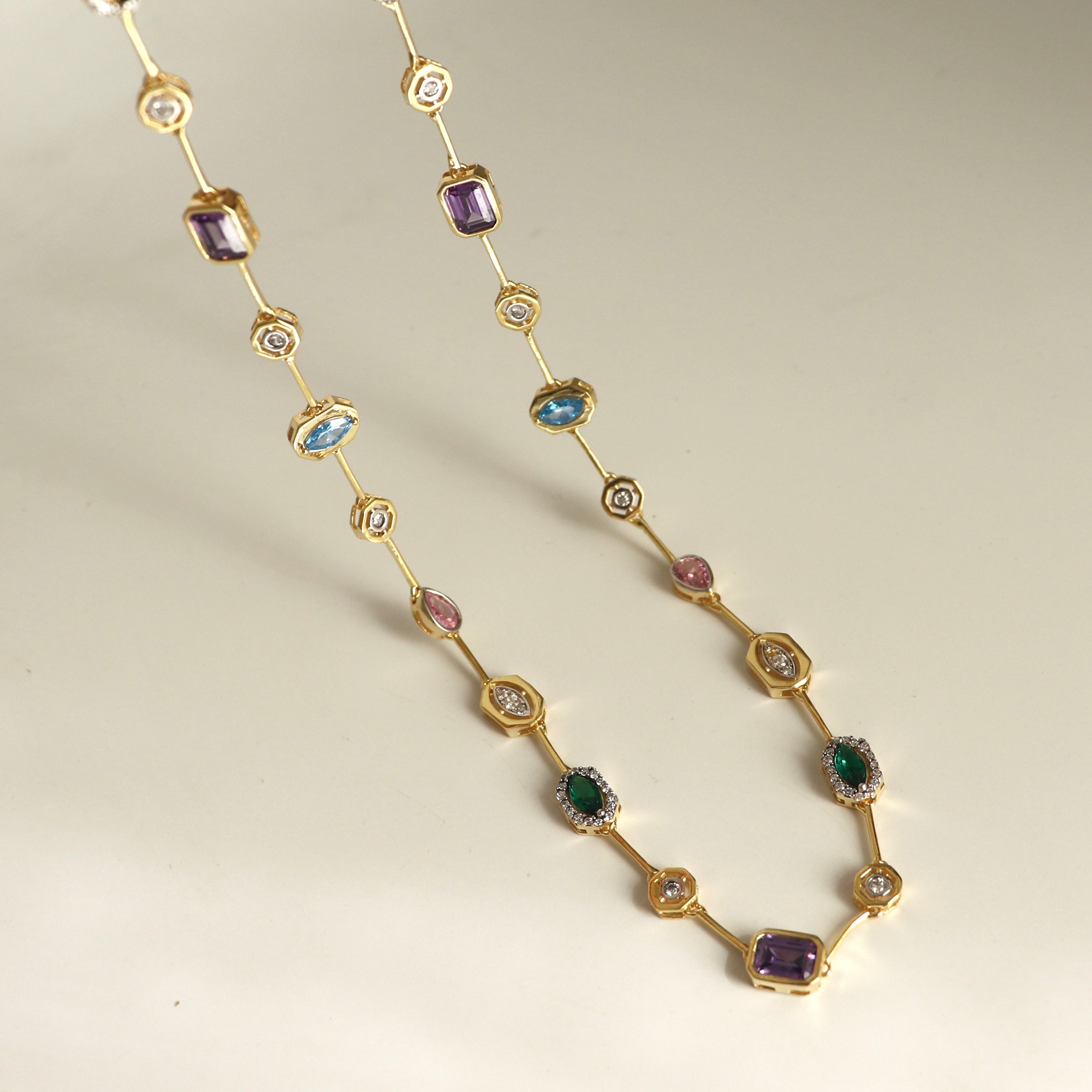 925 Gümüş Luxury Colorful Mix Kolye