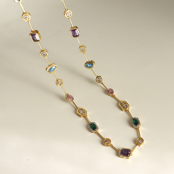 925 Gümüş Luxury Colorful Mix Kolye