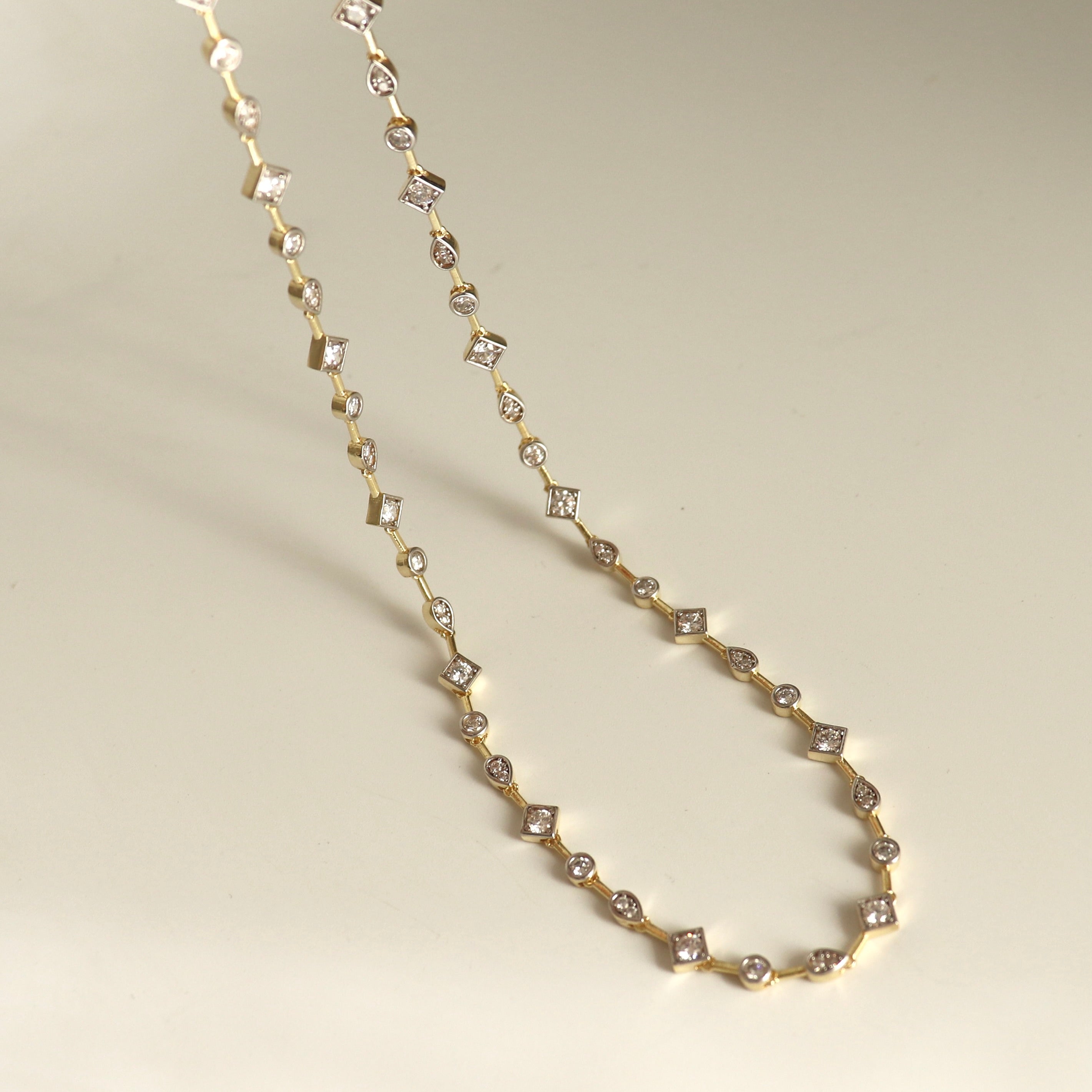 925 Gümüş Luxury Mix Renk Geometrik Kolye