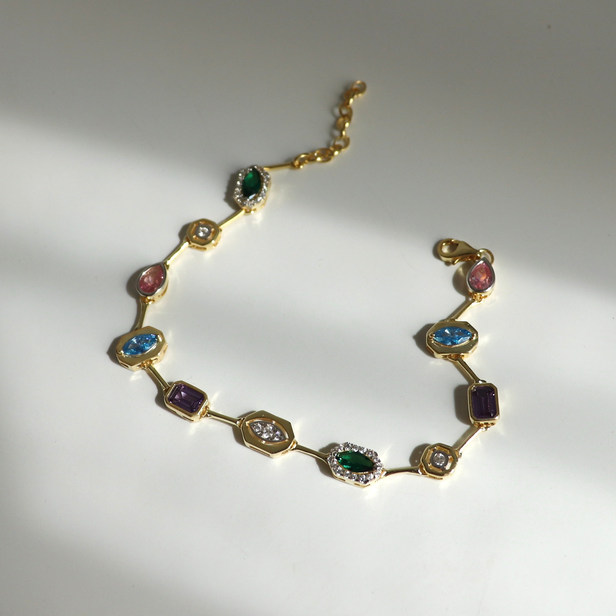 925 Gümüş Luxury Colorful Mix Bileklik