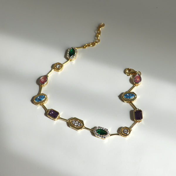 925 Gümüş Luxury Colorful Mix Bileklik