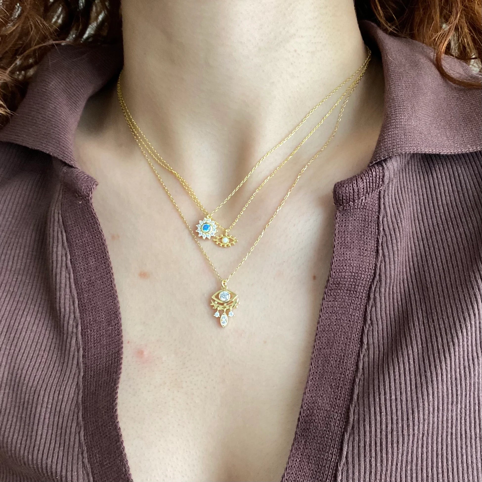 925 Ayar Gümüş Sallantılı Göz Kolye