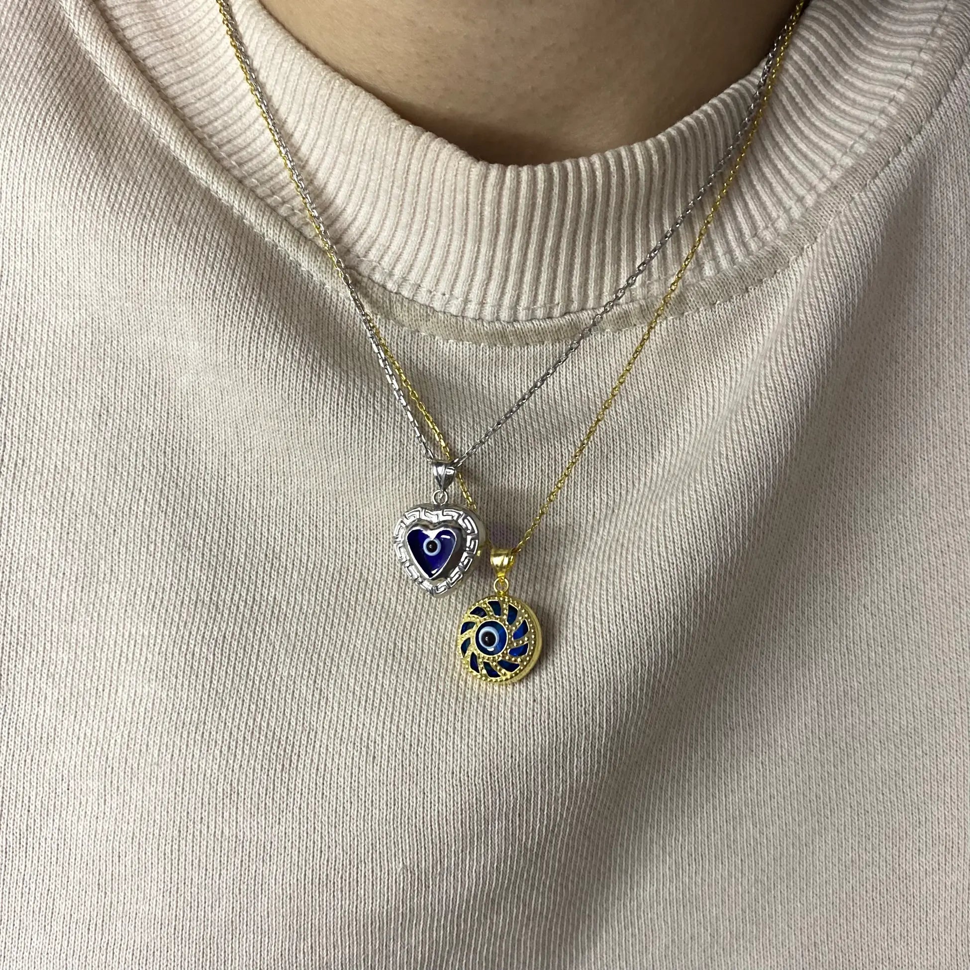 925 Ayar Gümüş | Sarmal Nazar Kolye